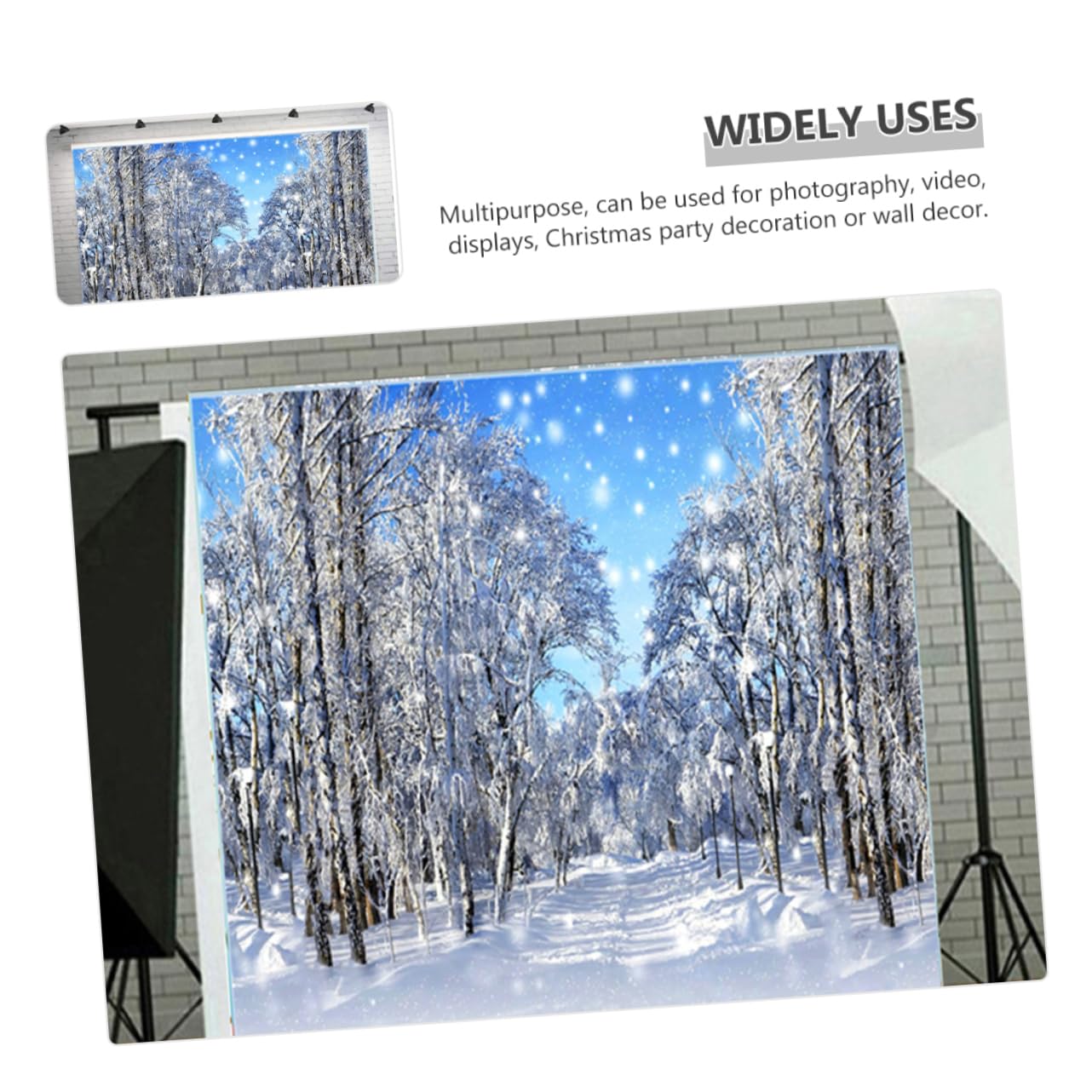 HOMSFOU 4pezzi Sfondo Fotografico Invernale Alberi Per Decorazioni Natalizie Per Cabine Photobooth e Festività Di Natale Atmosfera Magica Per Eventi e Ritratti Infanzia
