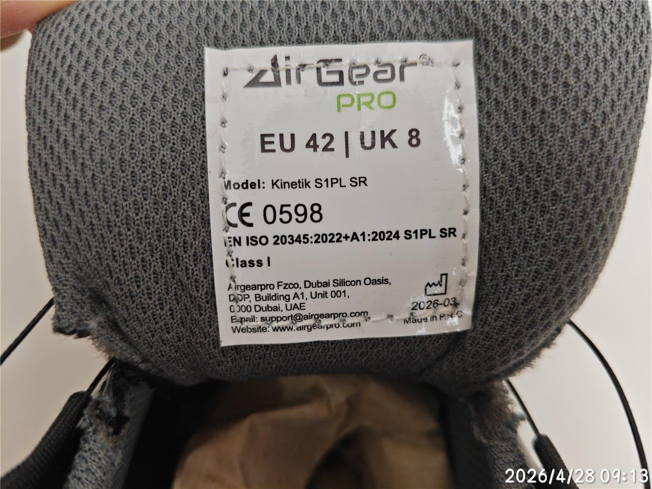 AirGearPro Kinetik buty robocze S1PL dla mężczyzn i kobiet, lekkie, czarny