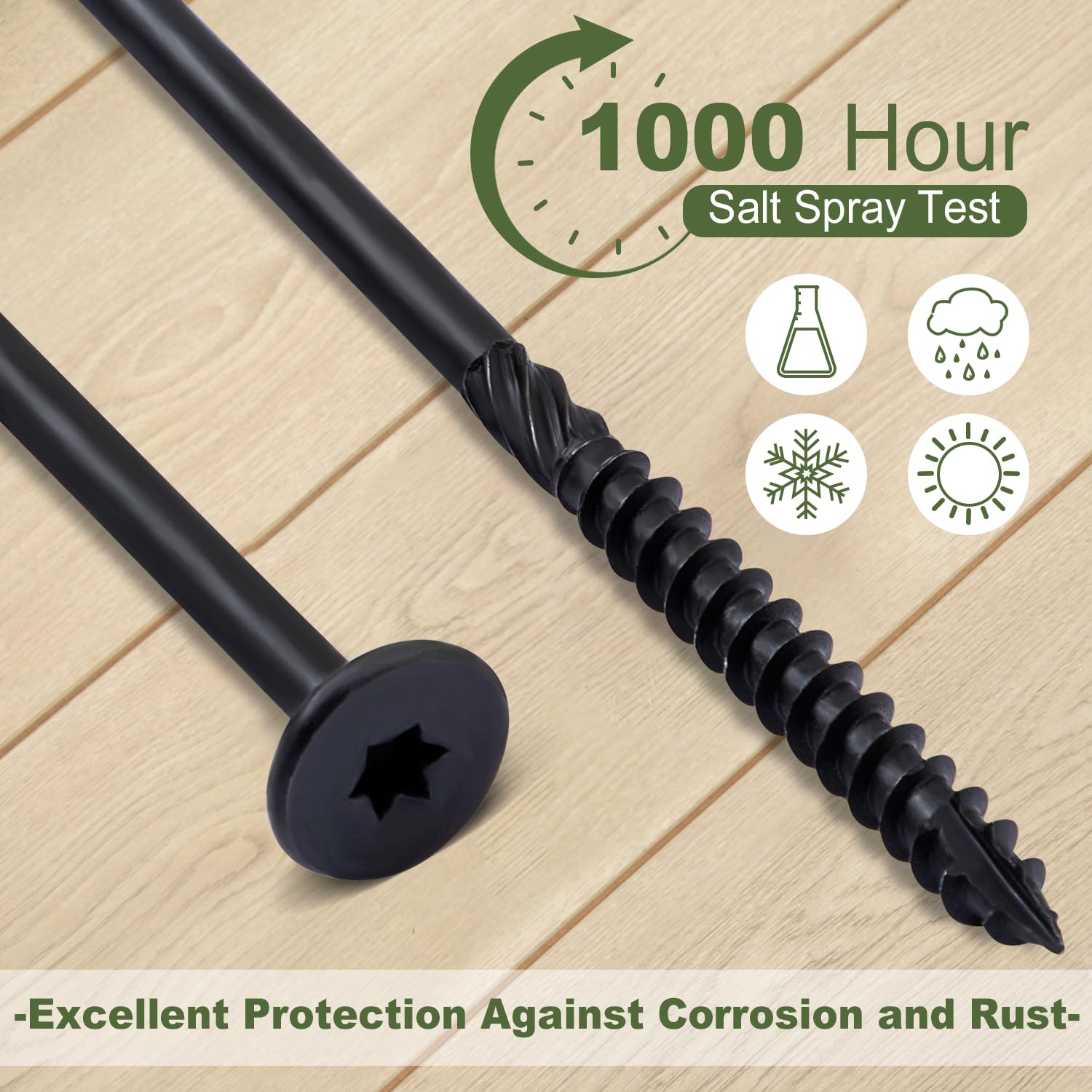 LIONMAX Tornillos Para Madera # Pulgadas, 50 Unidades, Estructurales Resistentes, Revestimiento Resistente a La Corrosión Terrazas Exteriores, Construcción, Madera, Paisaje, 14 X 8