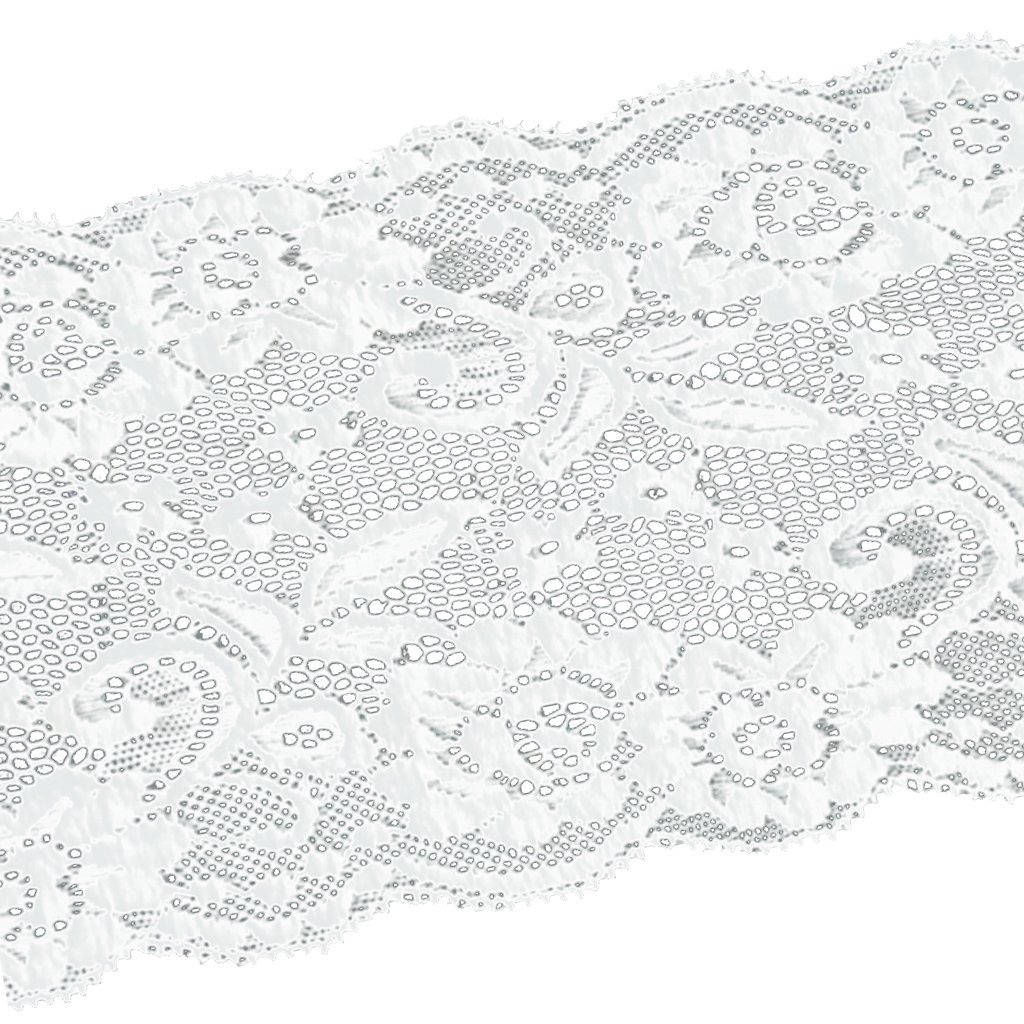 Phenovo 5 Yards 15cm Beautiful White Stretch Lace Trim Ribbon Elastic for Sewing Crafts Underwear Decoration Lace Headband Accessories