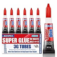 Vista 12 de 3 gramos (Paquete de 24) Súper pegamento gel de un solo uso, adhesivo súper rápido, espeso y fuerte, pegamento cianoacrilato para plásticos duros