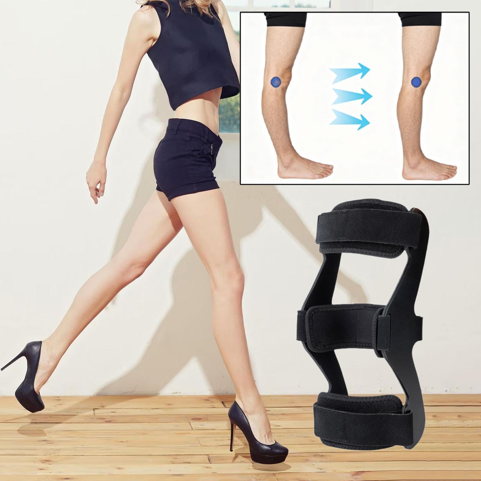 predolo Ginocchiera per iperestensione del ginocchio, supporto ergonomico stabilizzatore regolabile per attività all'aperto, M