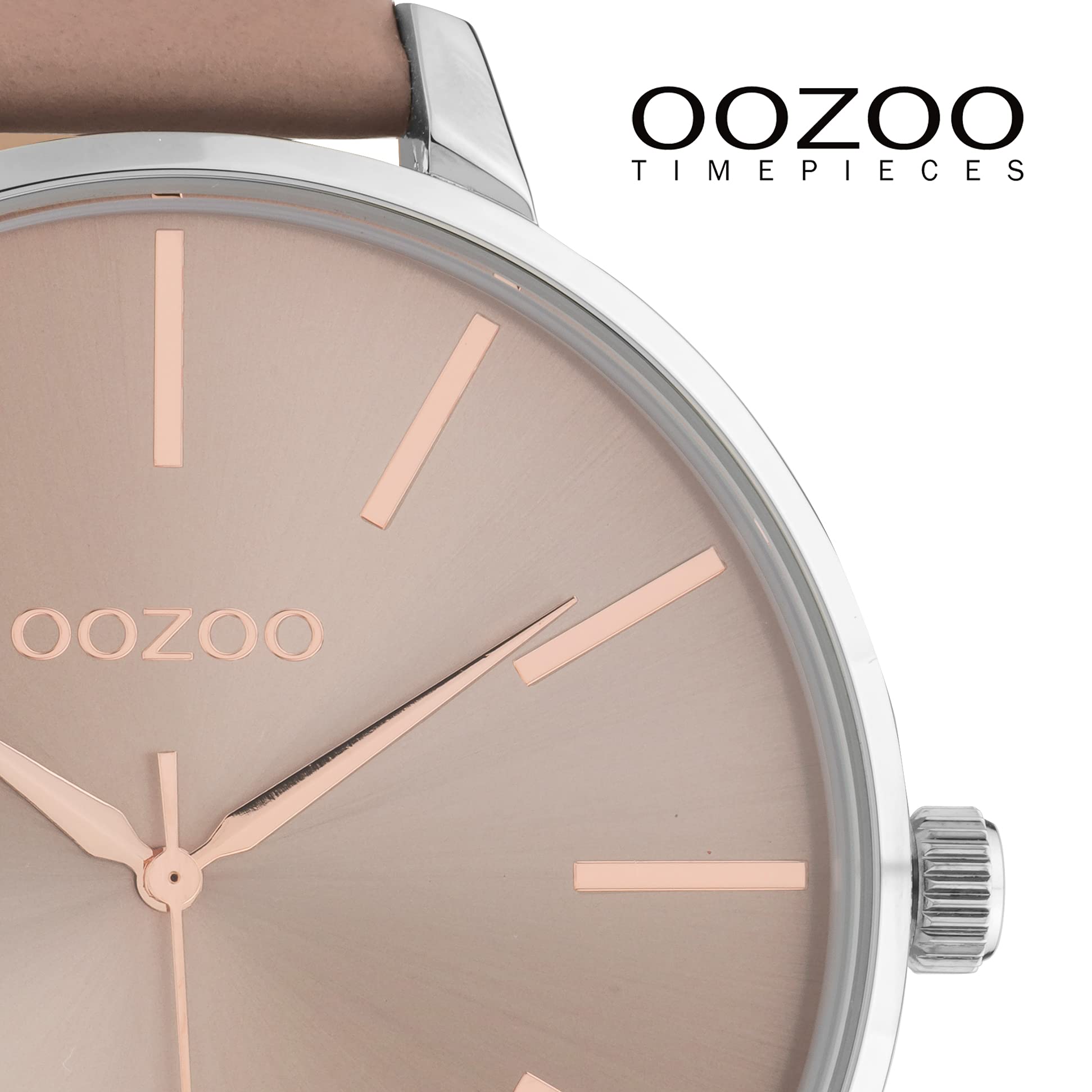 Oozoo Orologio da donna al quarzo con cinturino in pelle, 48 mm