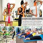 Resistance Bands, 5 Pcs Exercise Bands for Women Men, Elastic Workout Bands for Pilates, Physical Therapy, Strength Training, Yoga, Home, Gym