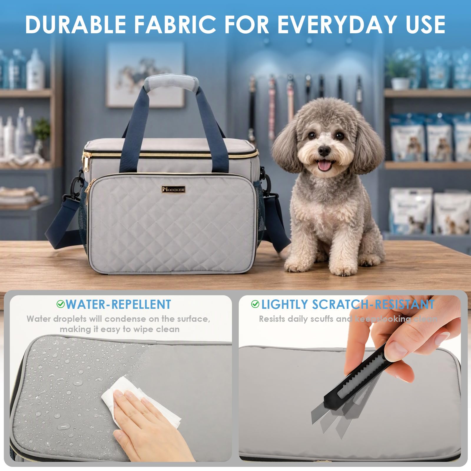 Borsa organizer per la toelettatura degli animali domestici: progettata per toelettatori e strumenti di toelettatura per cani e gatti; si adatta perfettamente a set di strumenti e accessori.