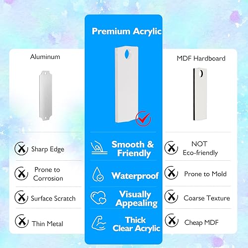 Miniatura 3 de ToBeAce 24 piezas de acrílico para placa de identificación de sublimación, 2.8 x 1.2 pulgadas para vasos Stanley de 30 onzas y 20 onzas H2.0, tapa