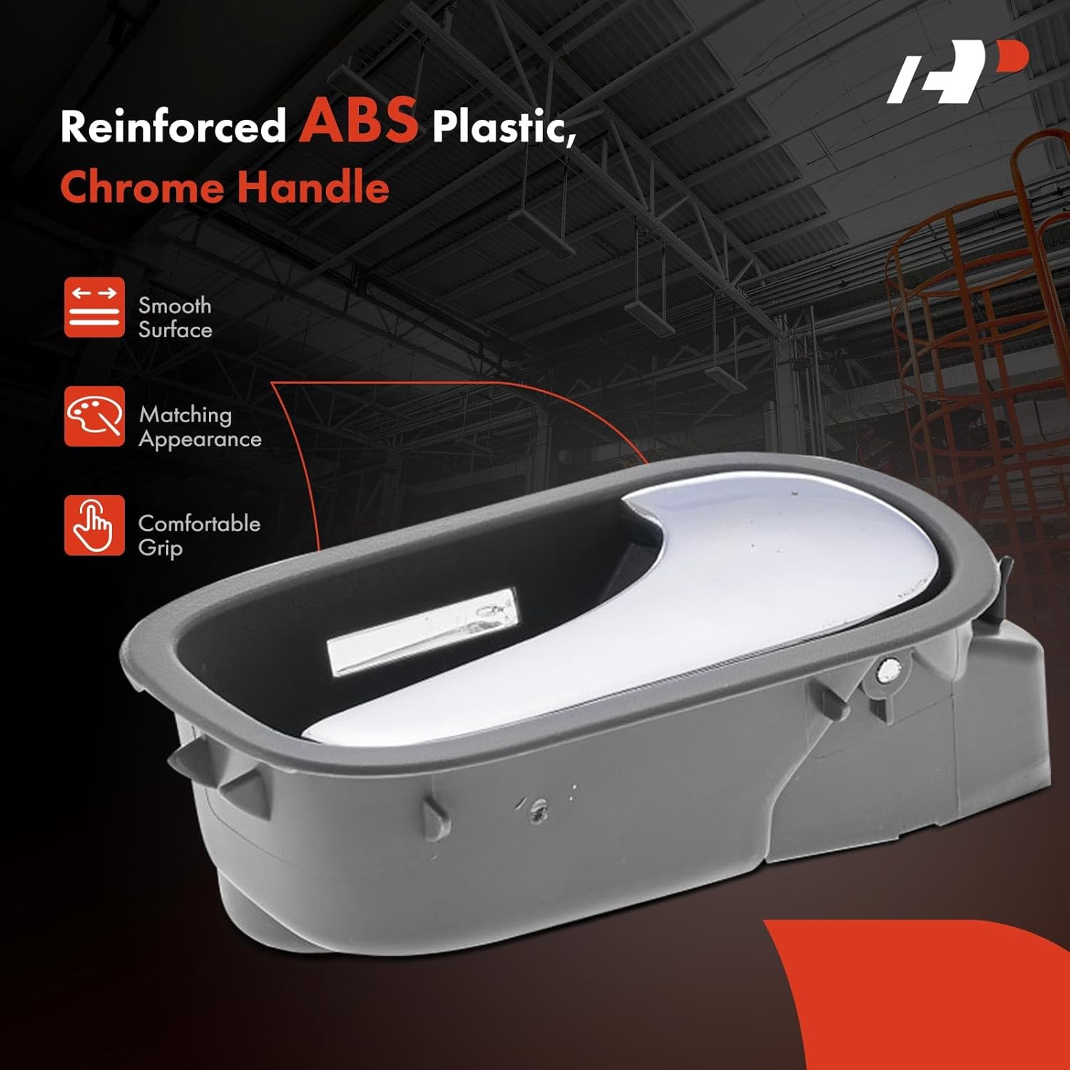 A-Premium Front Right Passenger Side Interior Door Handle Compatible with Chevrolet Malibu 2008 2009 2010 2011 2012, Gray Titanium Housing with Chrome Lever, Replace# 25802854