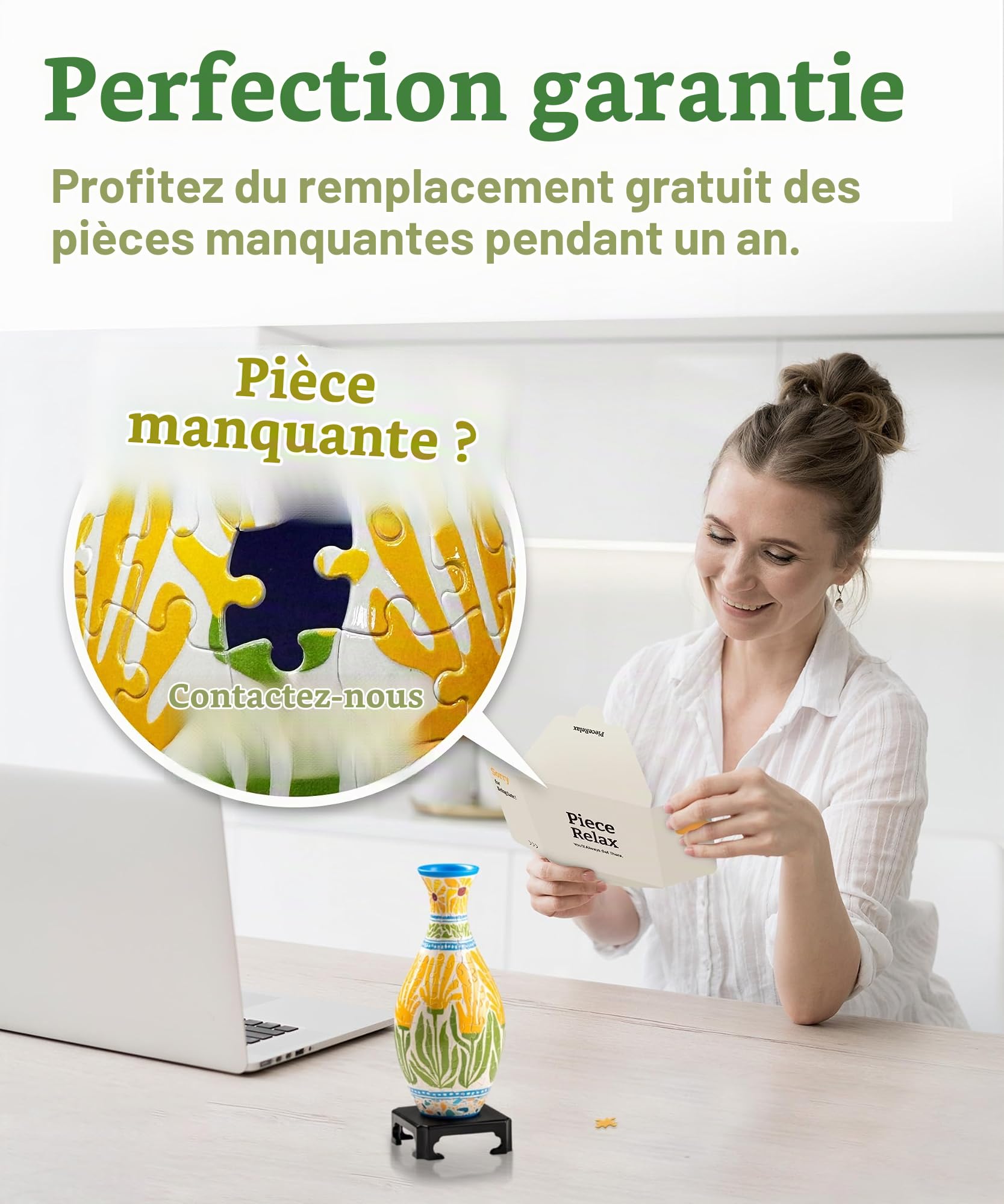PieceRelax Puzzle 3D Vase en Fleurs - Spring Symphony [S1040], 160 pièces, Une idée de Cadeau Charmante pour Une décoration élégante