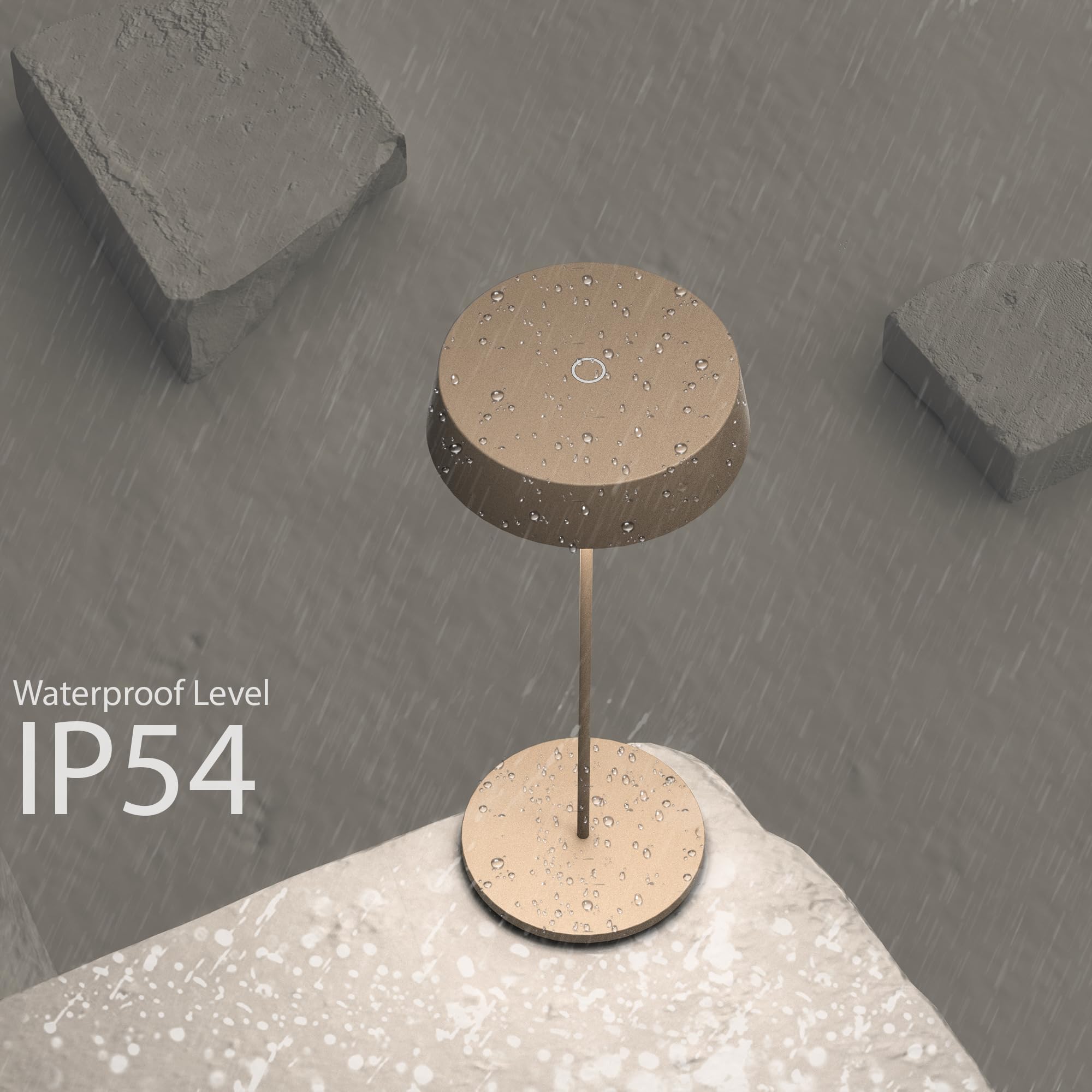 Palmina 901,lampade da tavolo senza fili,lampade da tavolo ricaricabili E Dimmerabile In Alluminio,abat jour senza fili 4400mah,Protezione IP54,luce da tavolo esterno/Interno/Khaki 2PZ