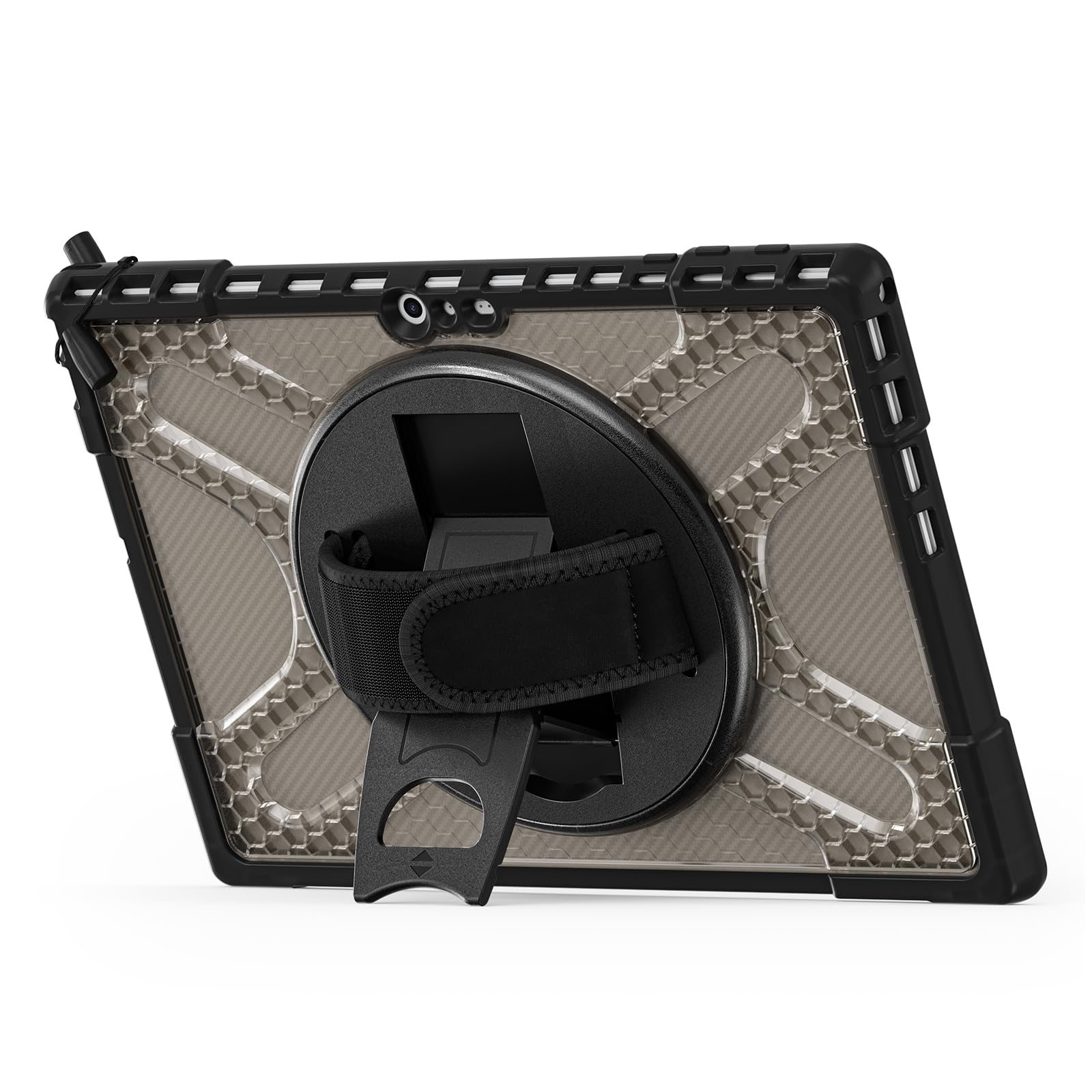 BRAECNstock for Microsoft Surface Pro 7+ Plus/ 7/6/5/4 Case 12.3 inch, Rugged Protective Cover with 360° Rotating Hand Strap & Stand, Pencil Holder,
