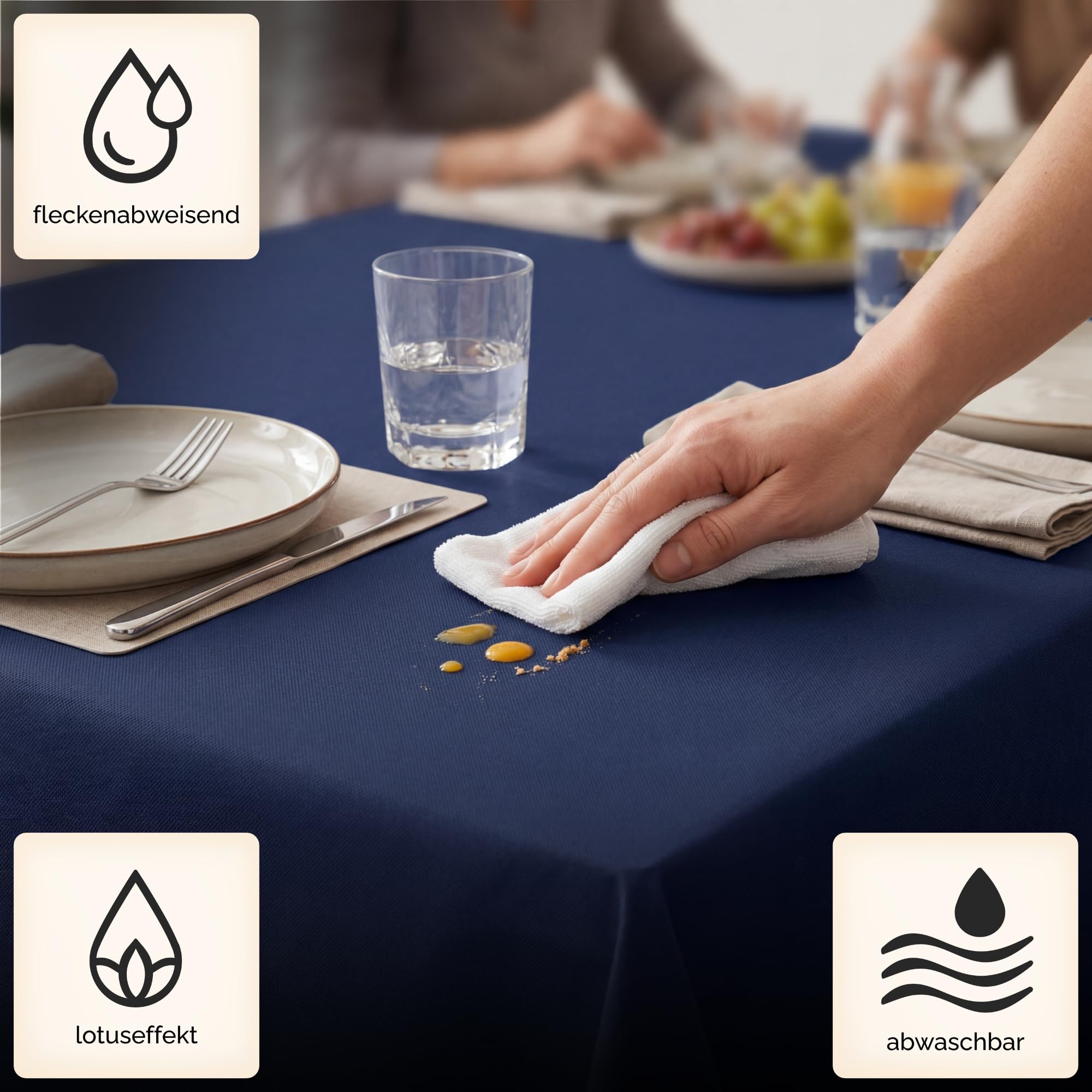 Sensalux Vlies Tischdeckenrolle 2er Set 1,18 x 25 m Weiß, 80 g/m² | abwaschbar, wasserabweisend, stoffähnliche Tischdecke Rolle, OEKO-TEX, Party, Catering, Gastro