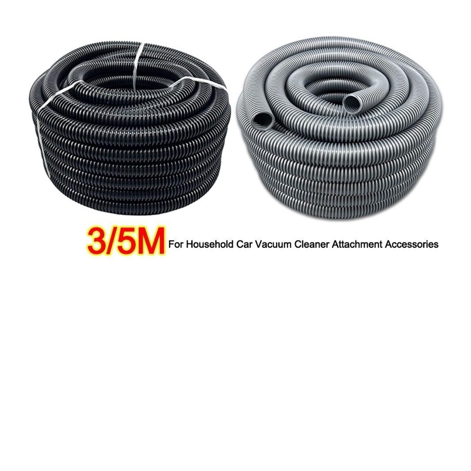 Manguera de aspiradora de 3m/5m, diámetro interior de 32mm, manguera Flexible for aspiradora, manguera extendida, manguera corrugada de EVA roscada Universal(Black-3m)