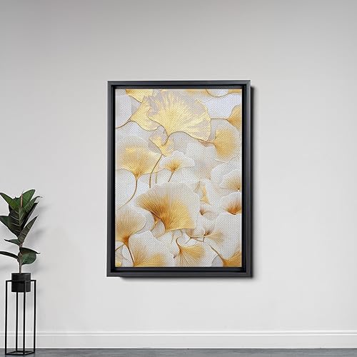 Miniatura 5 de Original Ginkgo biloba Print On Canvas, Modern Textured Gold Wall Art, Abstract Gold Leaves Print, Living room Wall Decor, Wall Art, Arts