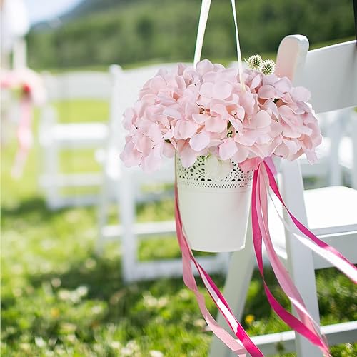 Miniatura 6 de Auihiay 64 piezas Flores Artificiales de Hortensia, Cabezas de Hortensia de Seda con Tallos, Flores de Hortensia Rosa para Bricolaje Centro de Mesa