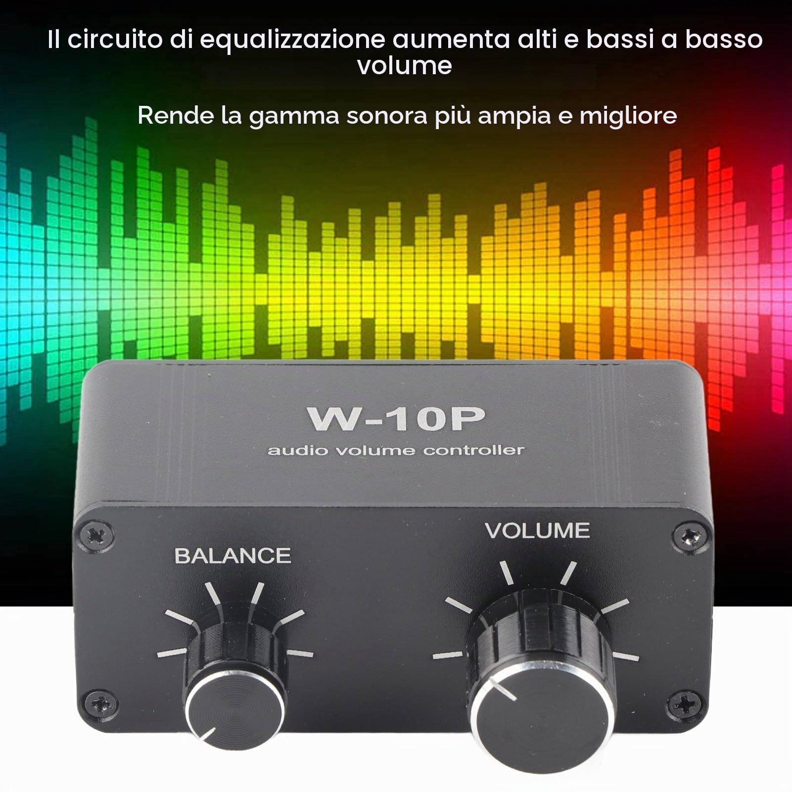 Mini Attenuatore Passivo Stereo con Regolatore di Volume Audio Stereo con Guscio in Lega di Alluminio con Ingresso/uscita 3, 5 Mm