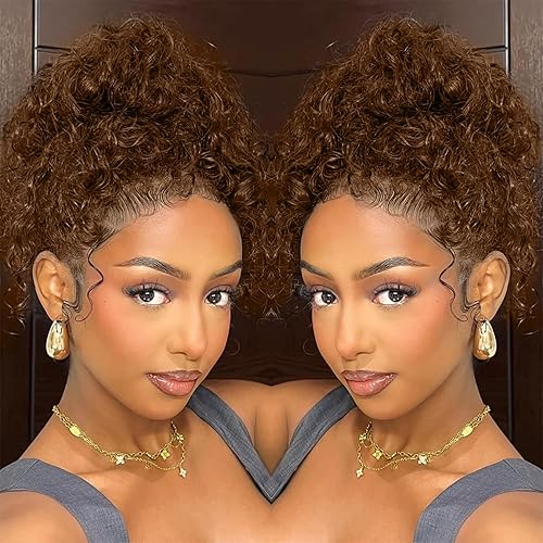 Miniatura 7 de EBAH Pelucas de cabello humano virgen brasileño virgen brasileño sin pegamento con encaje frontal de 13 x 6 pulgadas, densidad del 200 %,