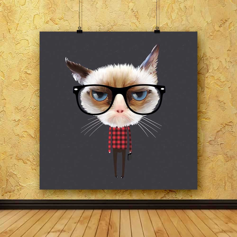 Pitaara Box Funny Cartoon Cat | Canvas Painting for Bedroom