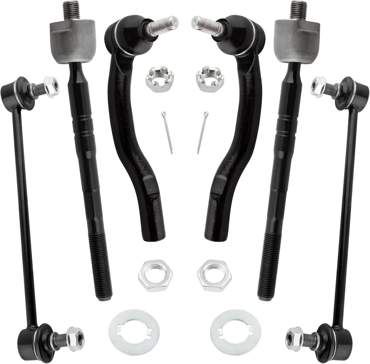 6pcs Front Inner & Outer Tie Rod Ends + Sway Bar End Links for Toyota Camry 2007 2008 2009 2010 2011 K750123 ES80602 ES80603 EV800306