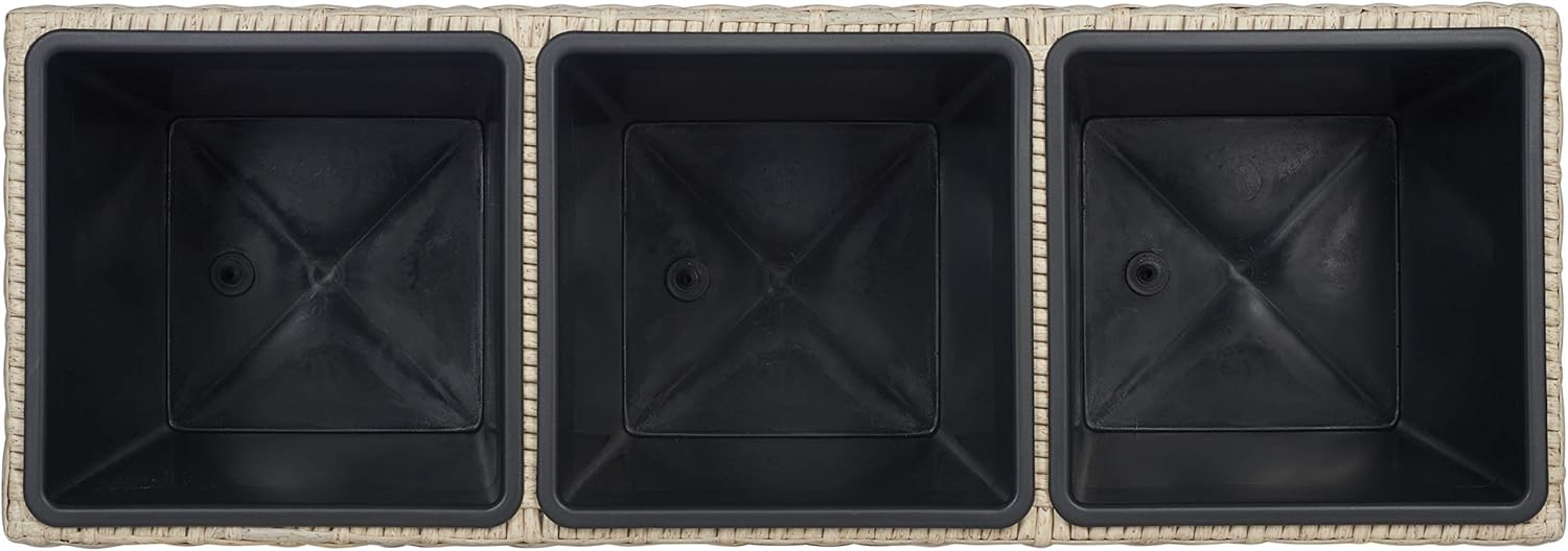 SAFAVIEH Outdoor Patio Furniture Collection Rita Beige Wicker 3-Tier Plant Stand Flower Rack, Outdoor Garden Planter Shelf (PAT7705B)