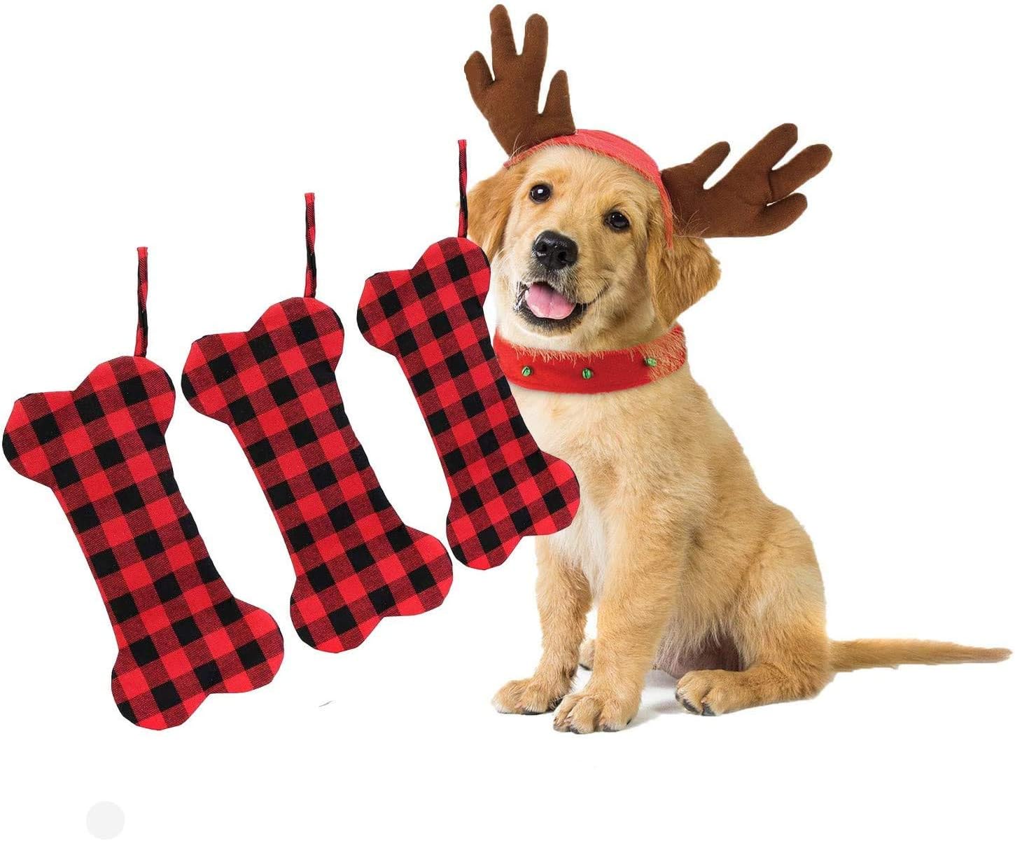 2Pcs Chritmas Stocking for Dog (Red)
