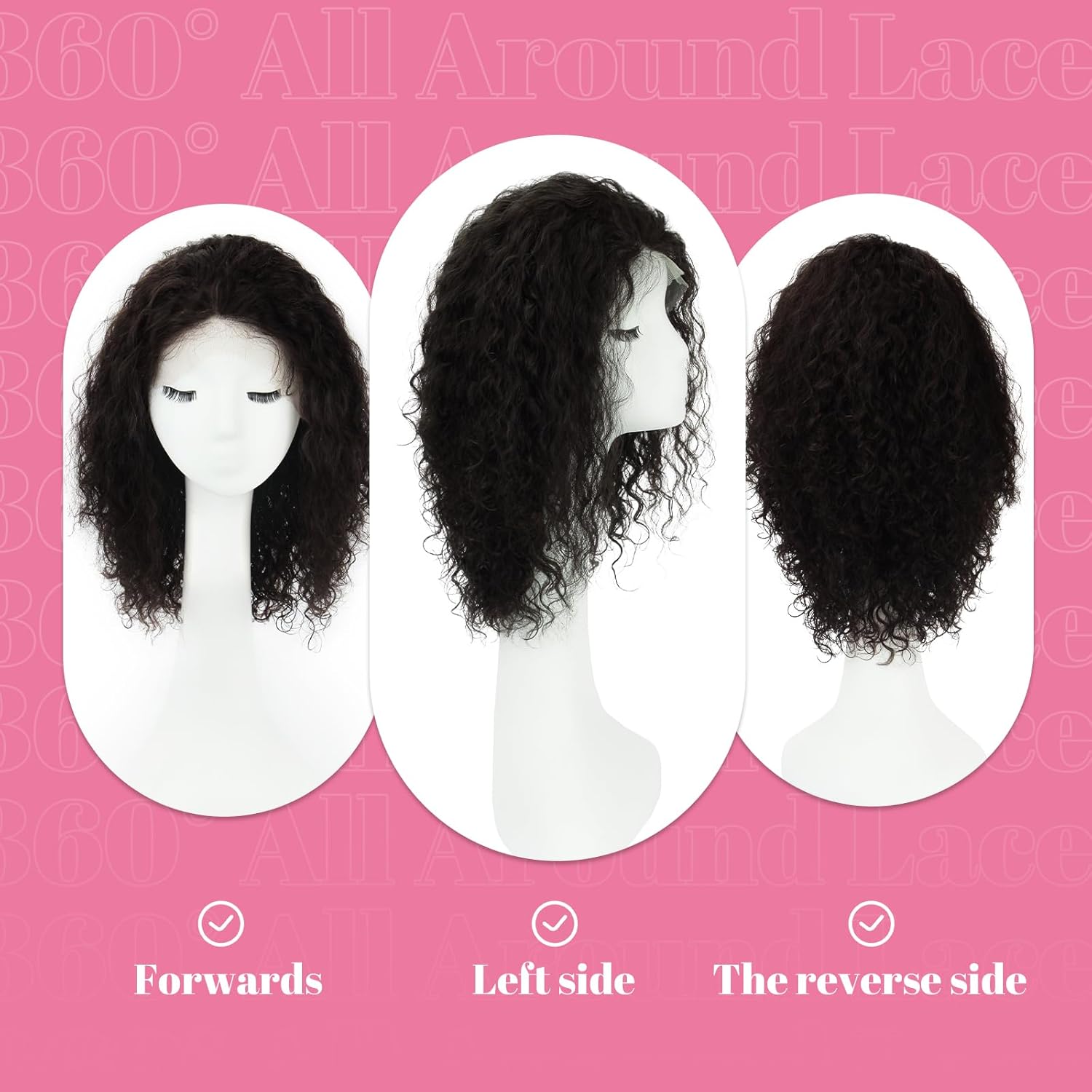 Transparent Lace Front Wigs Human Hair Pre Plucked Water Wave Wave Frontal Wigs Human Hair with Baby Hair 13x4 HD 14inch 360°All Around Lace 9A Wear Brown