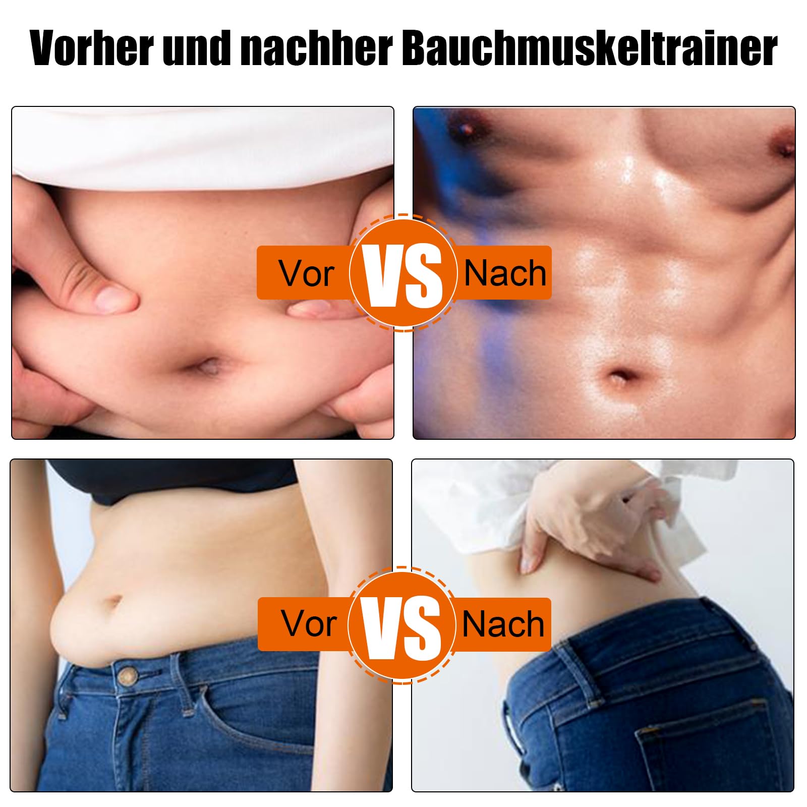 Tosucs EMS Bauchmuskeltrainer elektrisch,EMS Trainingsgerät,Power abs Stimulator Stimulateur musculaire USB Wiederaufladbar Avec 12 Modes et 19 intensités für Männer und Frauen