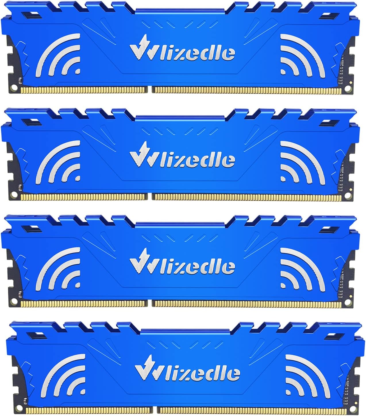DDR3 RAM 32GB Kit (4x8GB) 1866MHz CL13 UDIMM, Desktop Memory Module PC3-14900 240-Pin 1.5V 2Rx8 Dual Rank Non-ECC Unbuffered PC Computer RAM Stick Upgrade - Blue