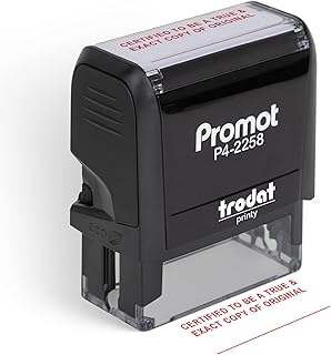 Promot Certified to Be A True & Exact Copy of Original - Self Inking Rubber Stamp - Ink Stamps