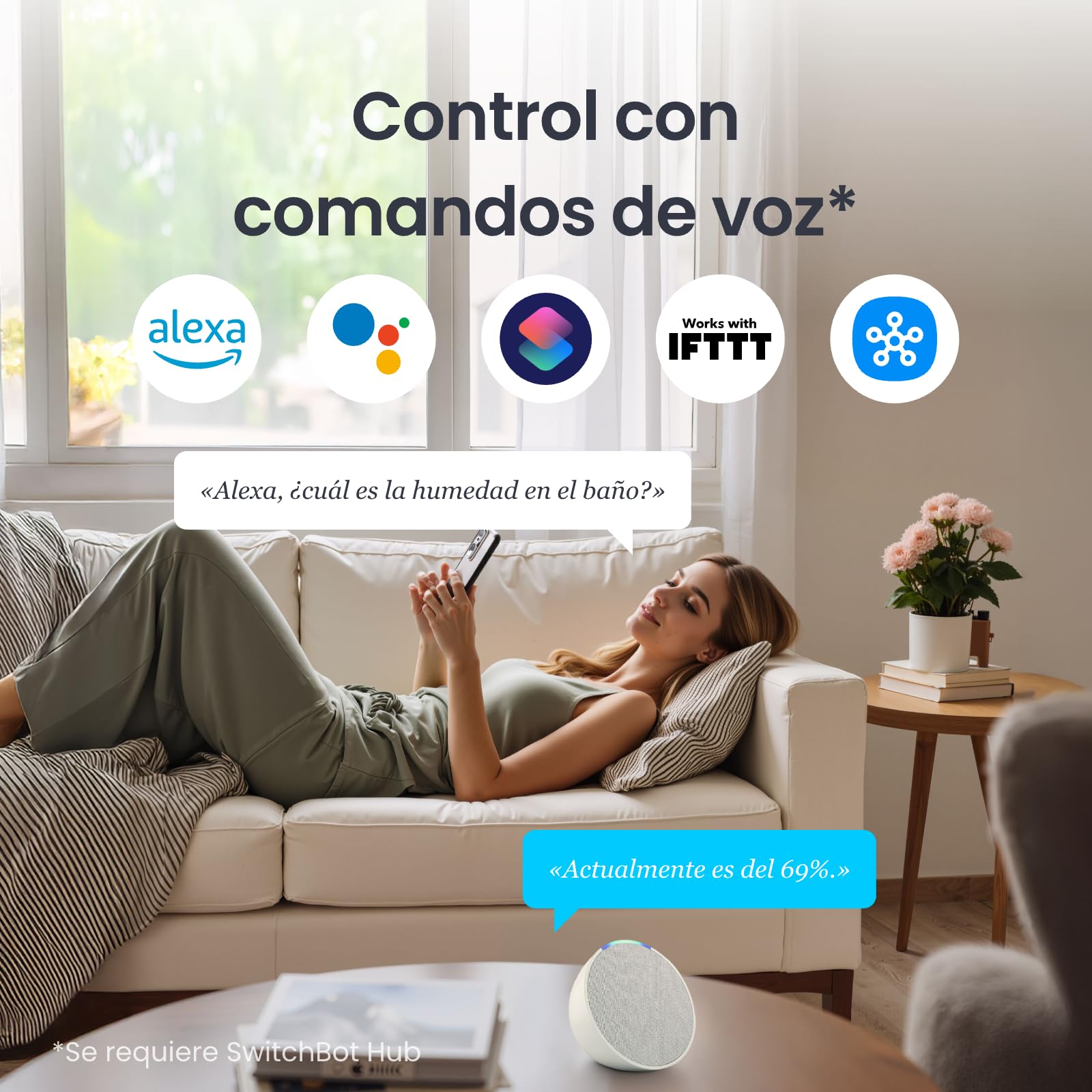 SwitchBot Termómetro higrómetro mate para interior y exterior, 4 unidades, con Hub2, IP65, resistente al agua, temperatura y sensor de humedad, compatible con Apple Home, Alexa, GoogleHome, IFTTT