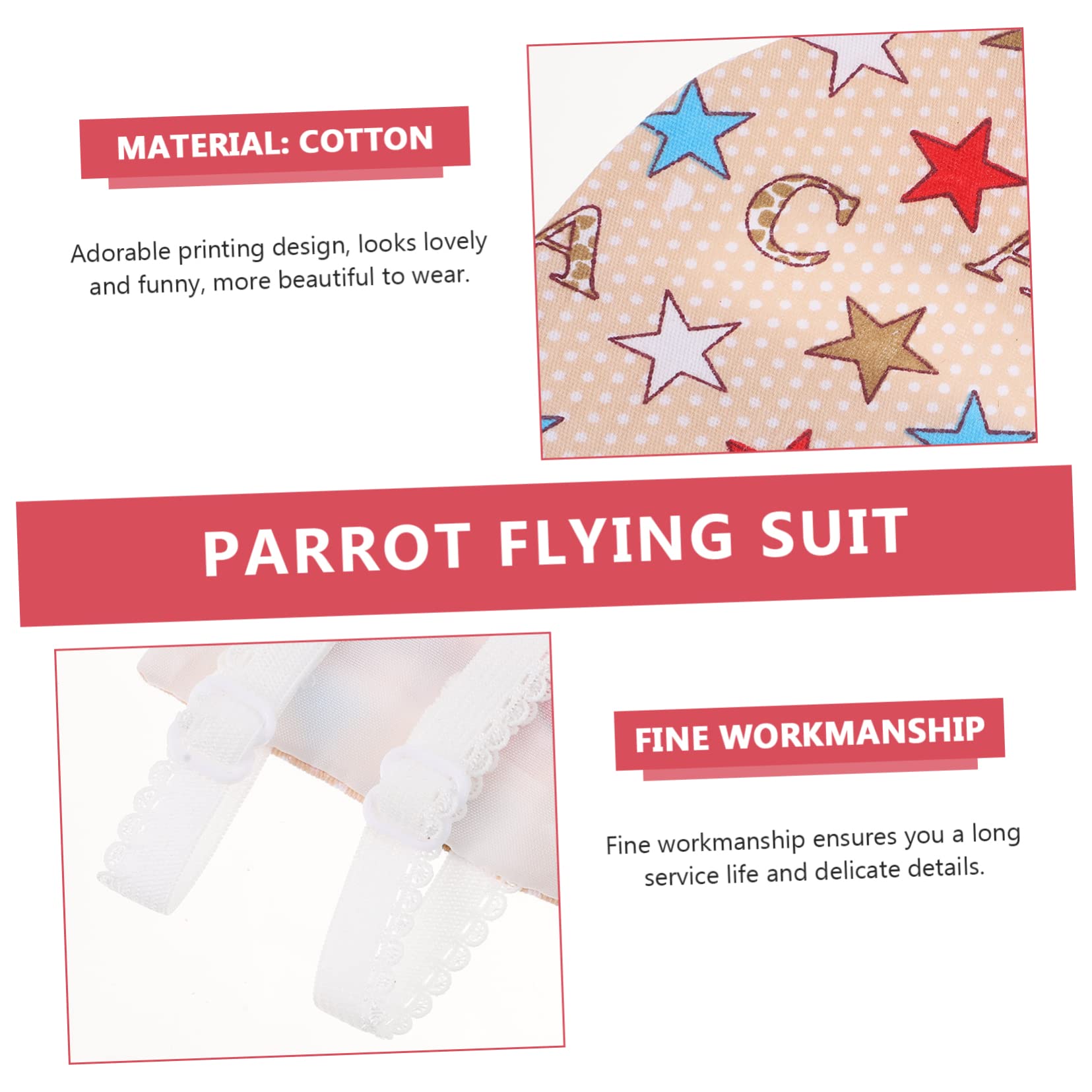Lot De 4 Couches en Coton pour Oiseaux, Vêtements Légers Et Réutilisables, Taille M, Confortable pour Perroquets Et Petits Oiseaux, Adapté Au Quotidien Et Sorties en Extérieur