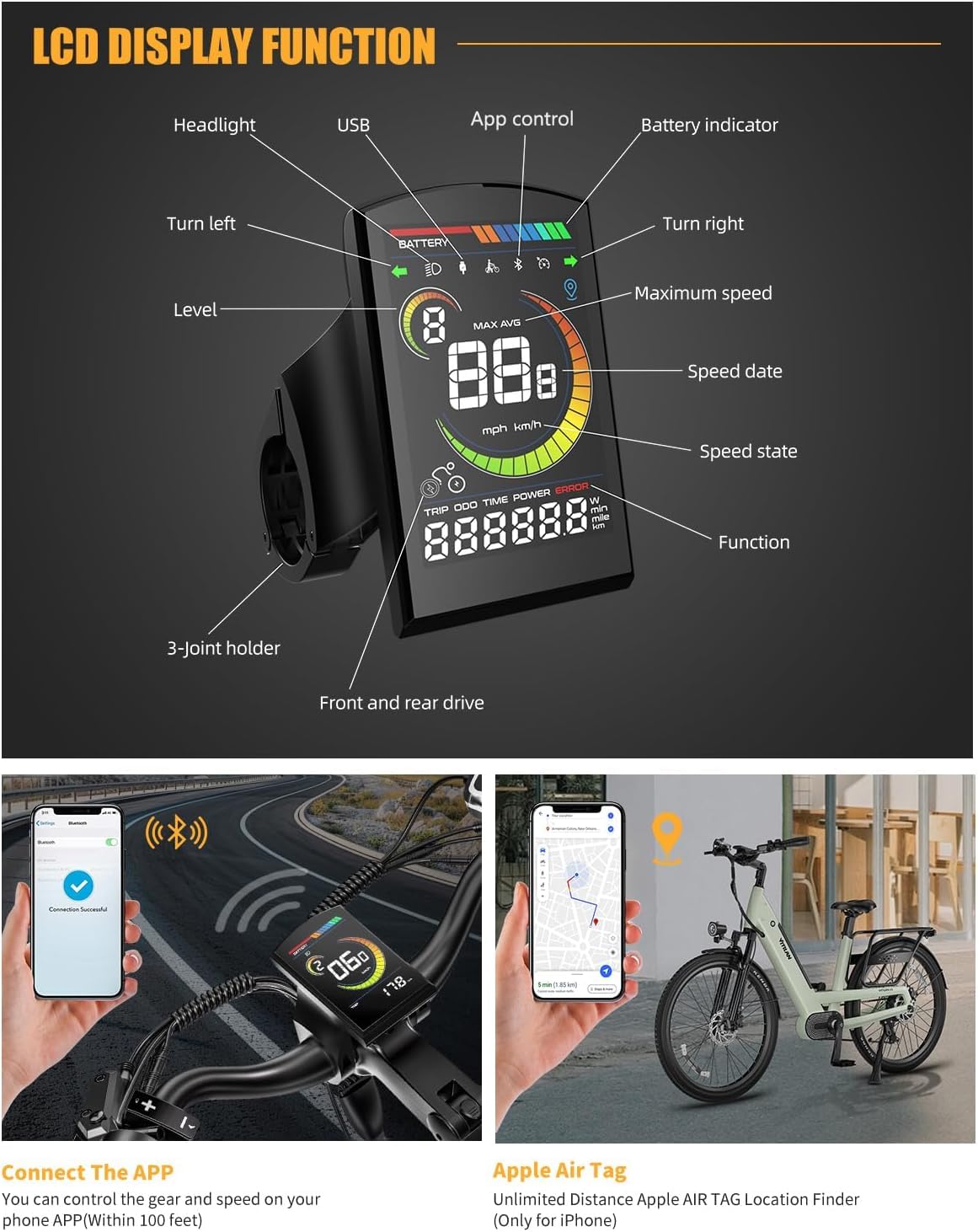 VITILAN L5 Nera Bici Elettrica per Adulti,con Sensore di Coppia, Bici Elettrica Uomo Donne e Uomini 26",Motore 250W, Fino a 25 Km/h,Batteria 15 Ah 720 Wh, Cestino Anteriore e Freni Idraulici