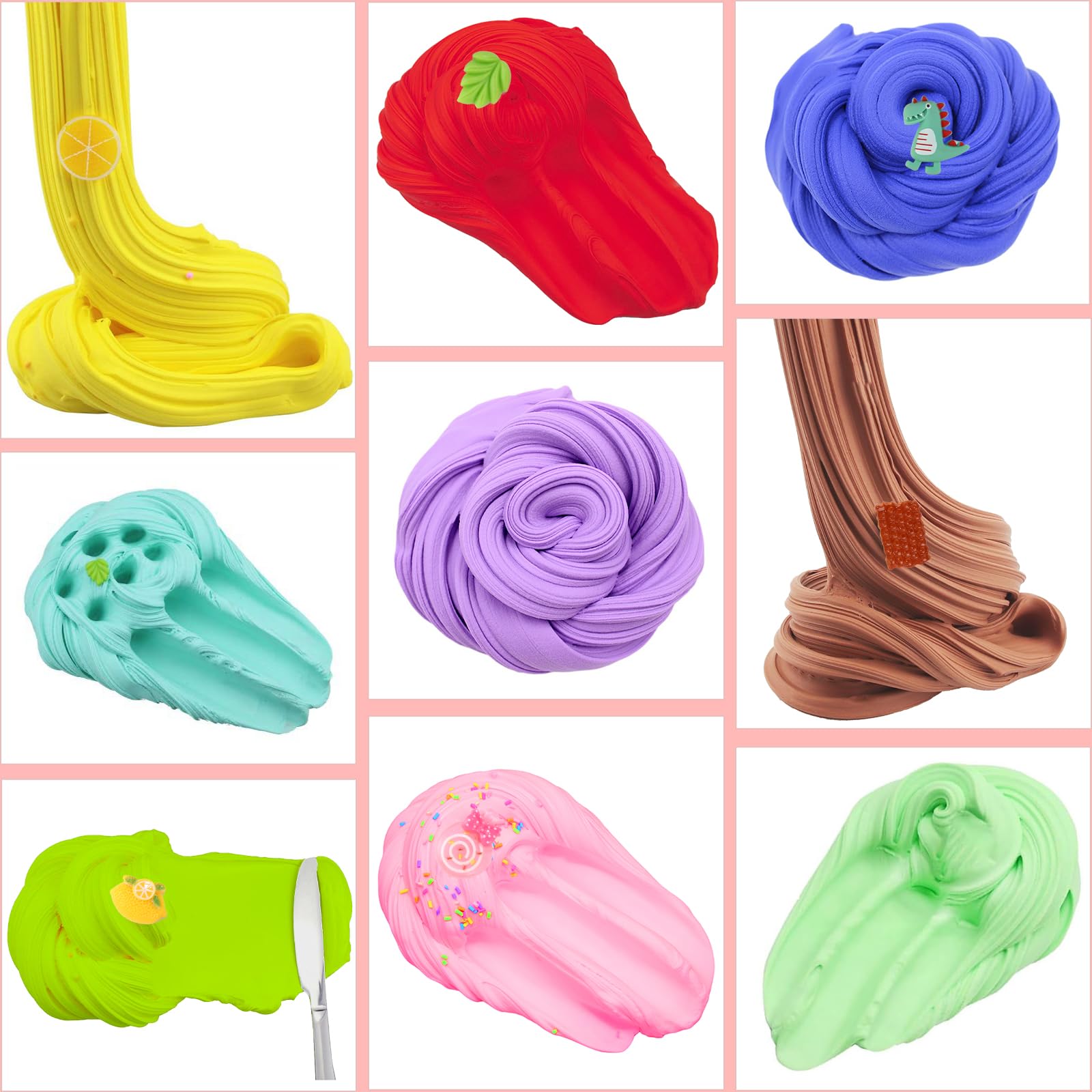 Zestaw Fluffy Slime, 12 sztuk, puszysty masło, slime, zestaw do samodzielnego wykonania, zawiera puszysty śluz chmury, śluz dla dzieci, na imprezę, prezent urodzinowy