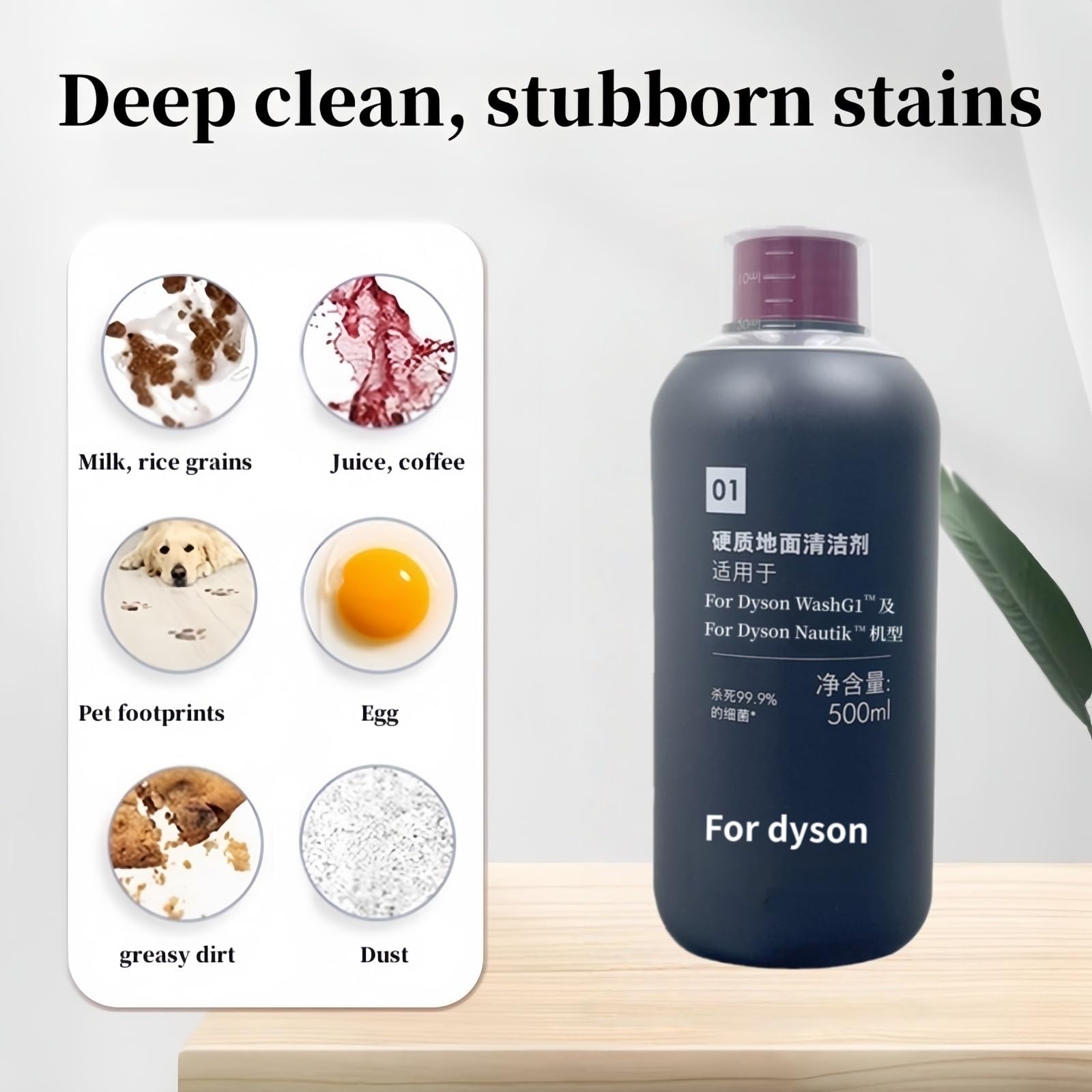 Limpiador De Pisos Multisuperficie De 500 Ml Compatible Con Dyson WashG1/Nautik Aspiradora En Seco Y Húmedo