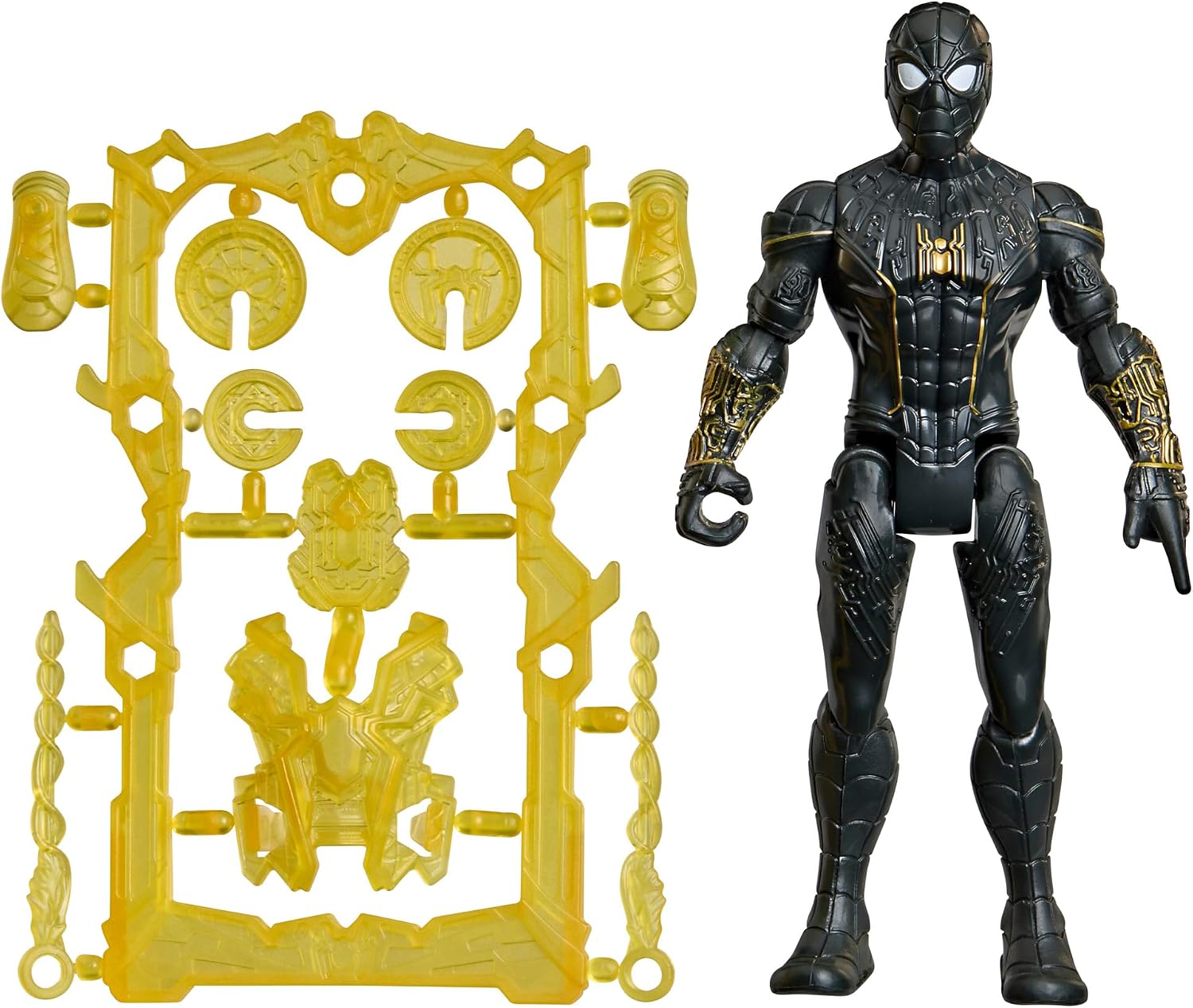 Spider-Man figure in black and gold ActionVerse series jumpsuit 11.4 cm scale with accessories from Marvel "Spider-Man: Far From Home"