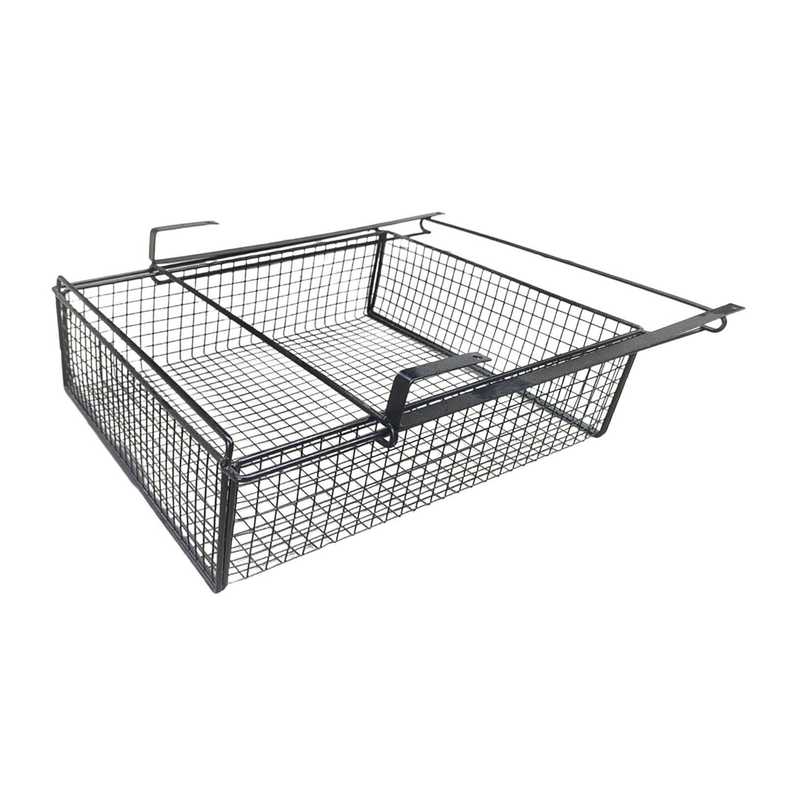 Ktuxzci Black Smooth Iron Basket Bin Efficient Closet Storage With Sliding Under Shelf Organizer For Home Sliding Under Shelf Storage Organizer For Closet Shoes M
