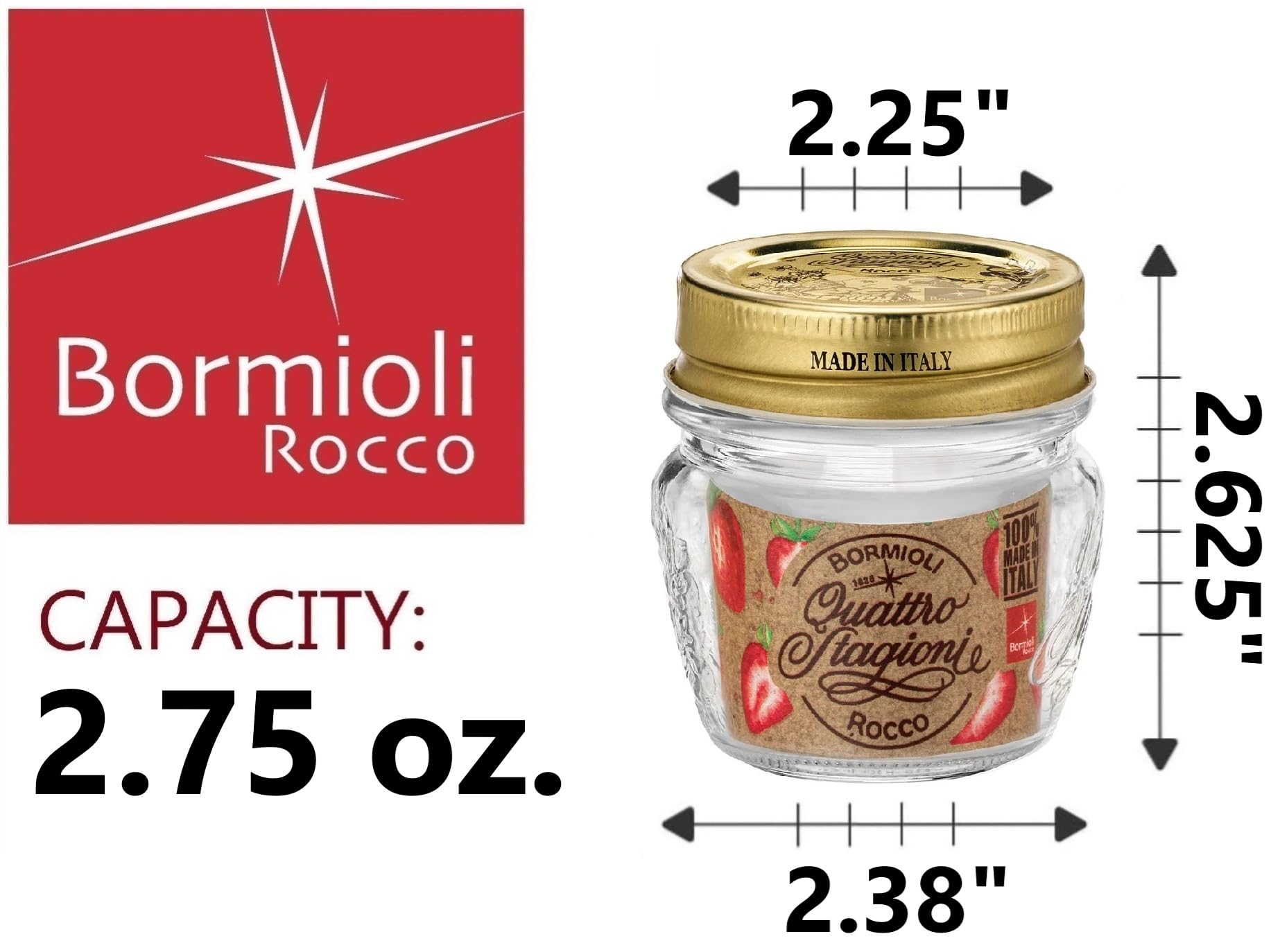 Amazon.com: Bormioli Rocco Quattro Stagioni Mini Glass Canning Jar