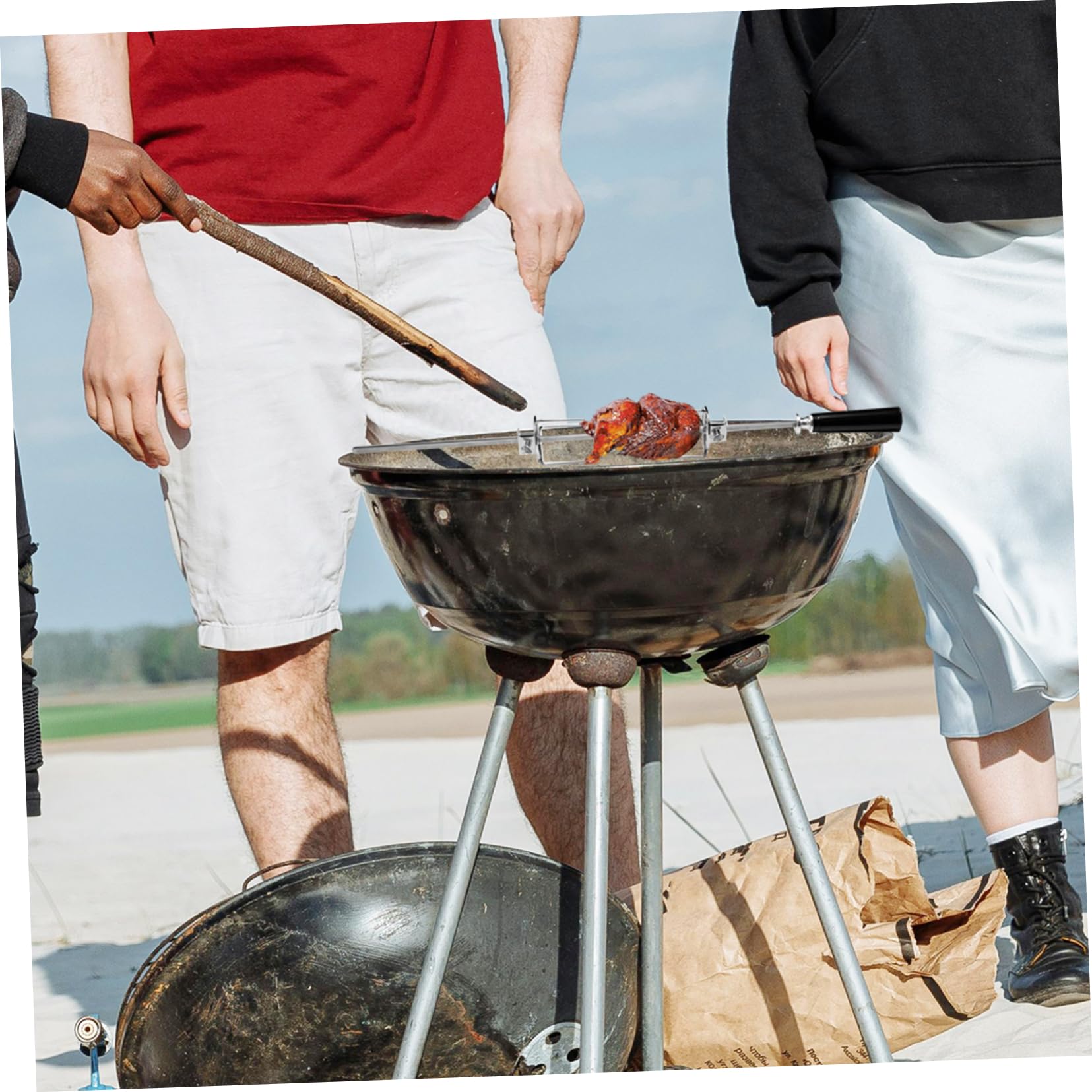 Happyyami 6pezzi Forchette Da Bbq Acciaio Inossidabile Per Arrosto Di Pollo Rotative Resistenti e Multifunzionali Per Grigliate All Aperto e Famiglia