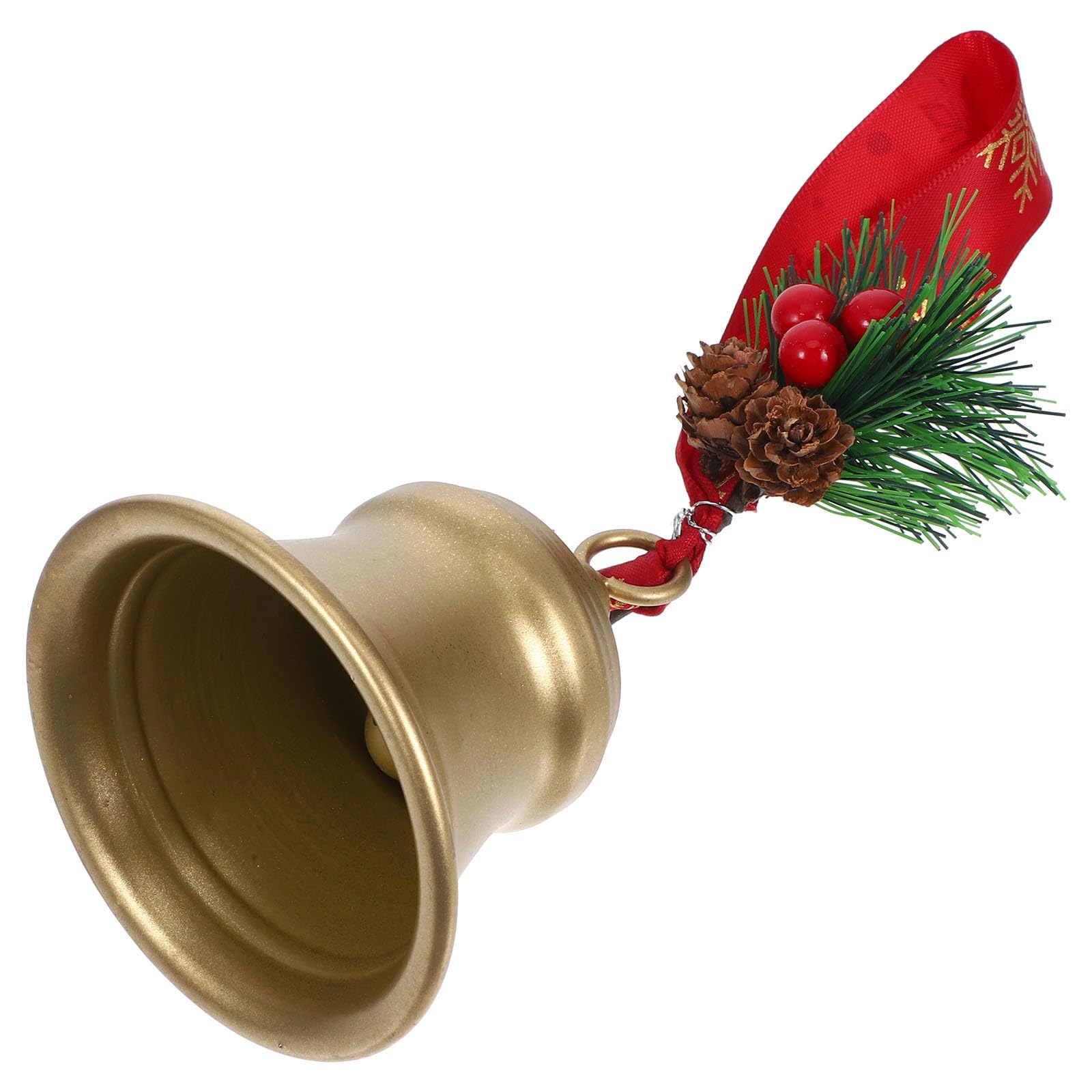 TOYANDONA 4 Piezas Campana Navideña de Hierro Dorado con Cuerda de Yute