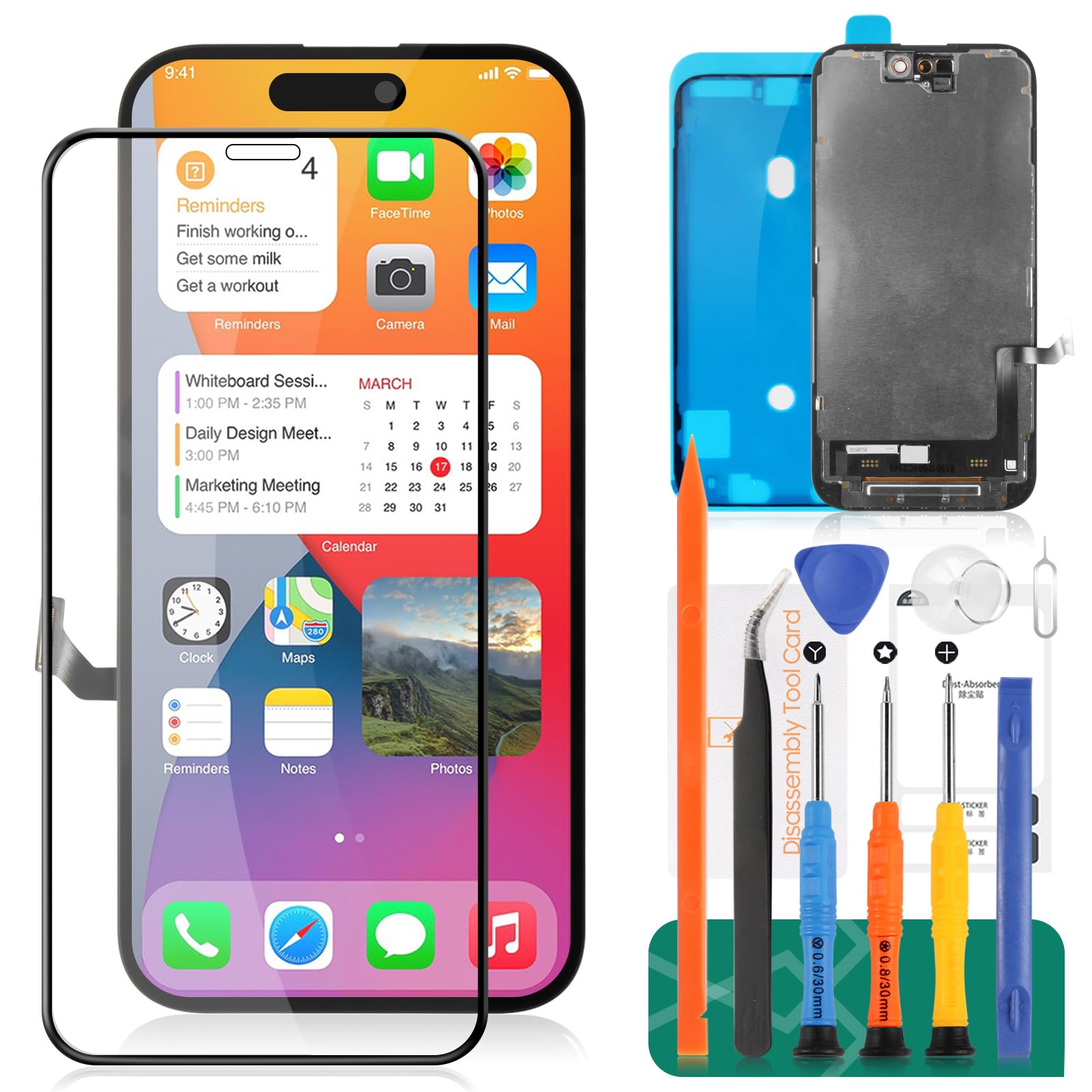 For IPhone 15 Screen Replacement Kit 6.1" LCD Screen 3D Touch Assembly&Digitizer