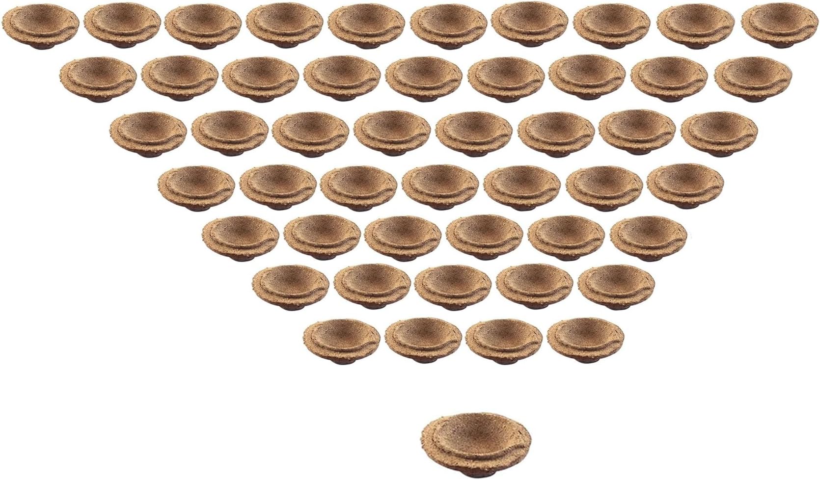 TIED RIBBONS 50 Pcs Handmade Cow Dung Diyas for Puja Hawan Traditional Panchagavya Gobar Deepawali Diya Oil Lamp - Decoration Items for Home Decor Office Gifting