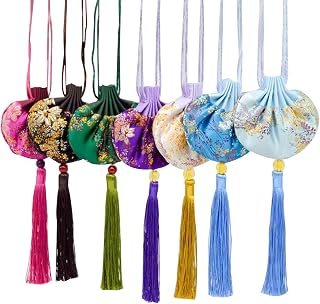 Snadulor 7 Pcs Chinese Sachet Silk Brocade Coin Bags Pouches with Drawstring Jewelry Gift Bag Aromatherapy Bag,Random Color