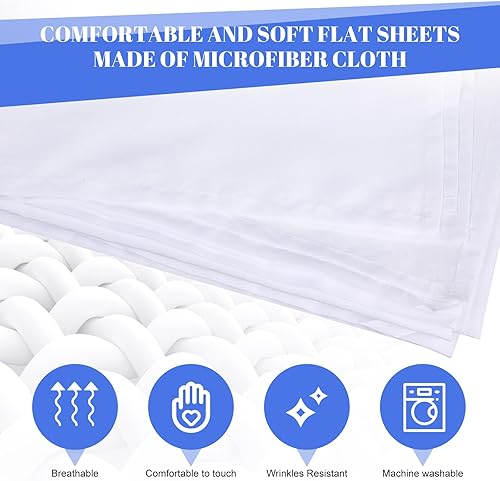 Miniatura 3 de Preboun 20 sábanas encimeras blancas a granel tamaño individual de microfibra suave, fácil cuidado para el hogar, salones, hoteles, hospitales,