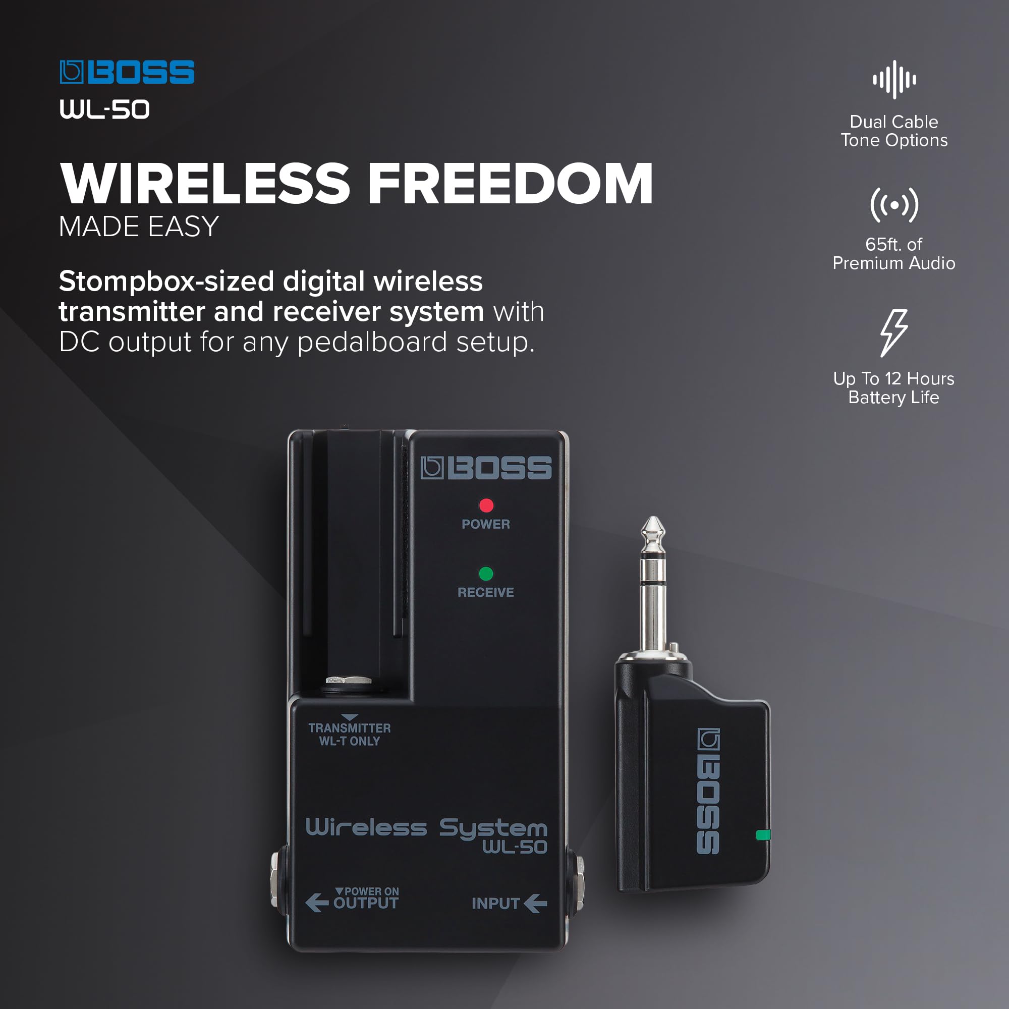 Amazon.com: BOSS WL-50 | Pedal-Sized Wireless Instrument System
