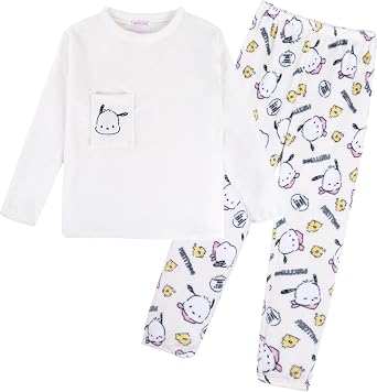 Cartoon Fluffy Pajamas Set for Petite Women Fleece Pullover Pants 2 Piece Pj Set Long Sleeve Sleepewear Lounge Sets