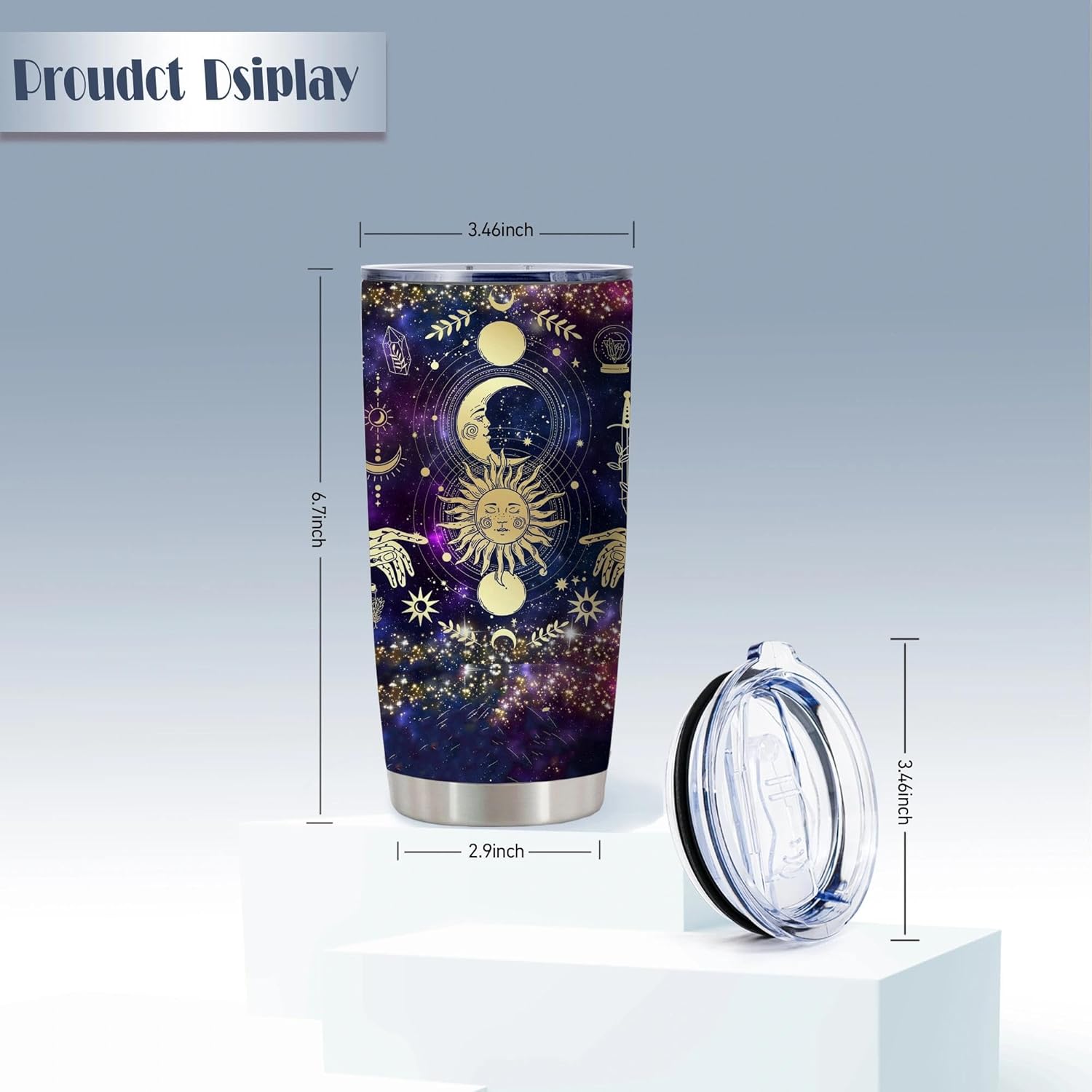 Goth Moon Tumbler,Halloween Witch Travel Mugs, Gothic Moon Phase Black Vacuum Insulated Stainless Steel 20 Oz Witchy Tumbler Cup,Halloween Spooky Gifts for Women Goth Mystery Coffee Tumblers,1 Pcs - Image 5