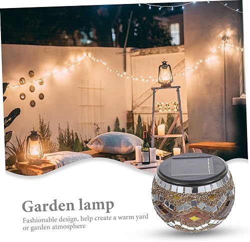 Miniatura 2 de DOITOOL Lámpara de luz de mosaico Lámpara de exterior con energía solar Mosaico azul Luz solar Luces decorativas al aire libre Decoración al aire