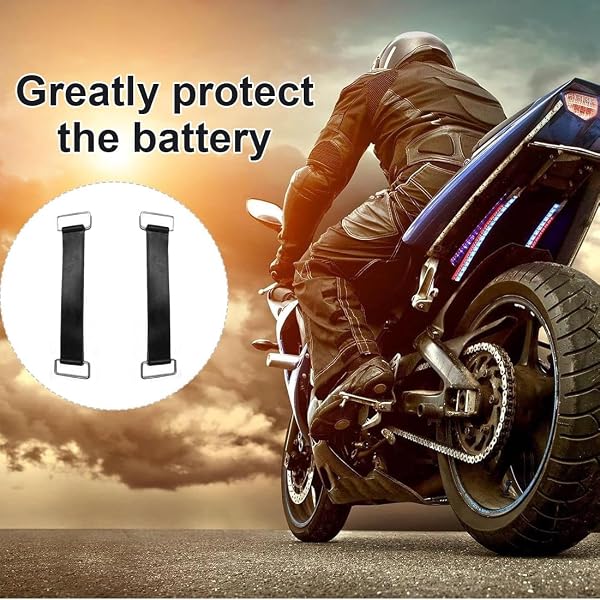 2 Pezzi Cinturino elastico in gomma per batteria Cinghie per Batteria Antiscivolo Elastico Cintura elastica per moto supporto batteria fascia in gomma montaggio per motociclette - 5