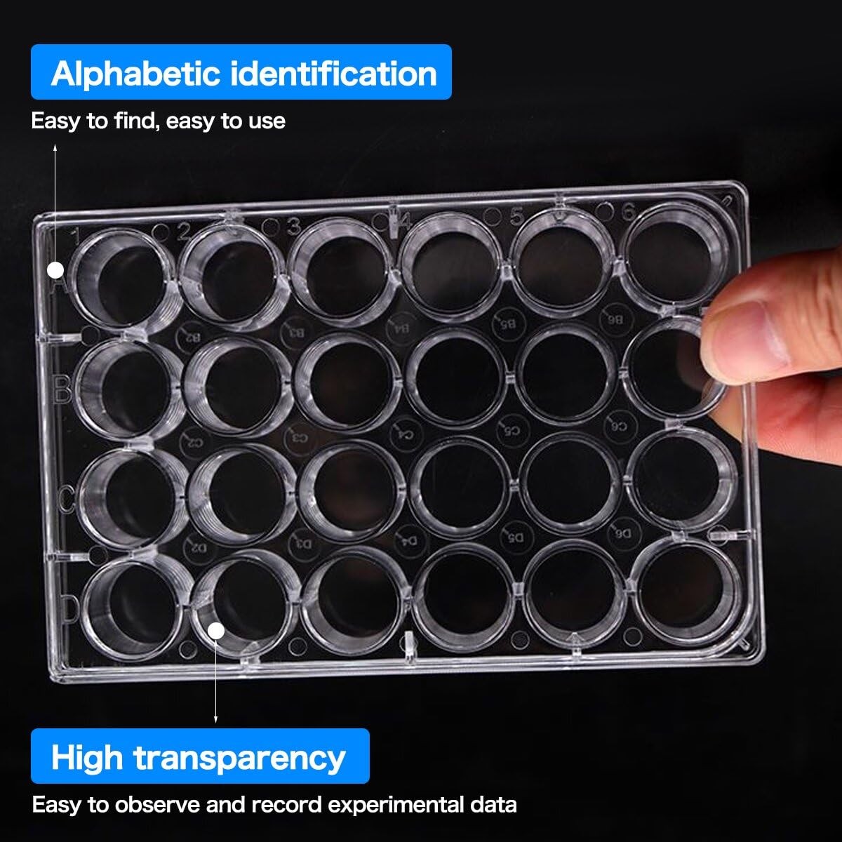 24 Well Culture Plate with Lid,Sterile Flat Bottom,Individual Pack (Pack of 15)