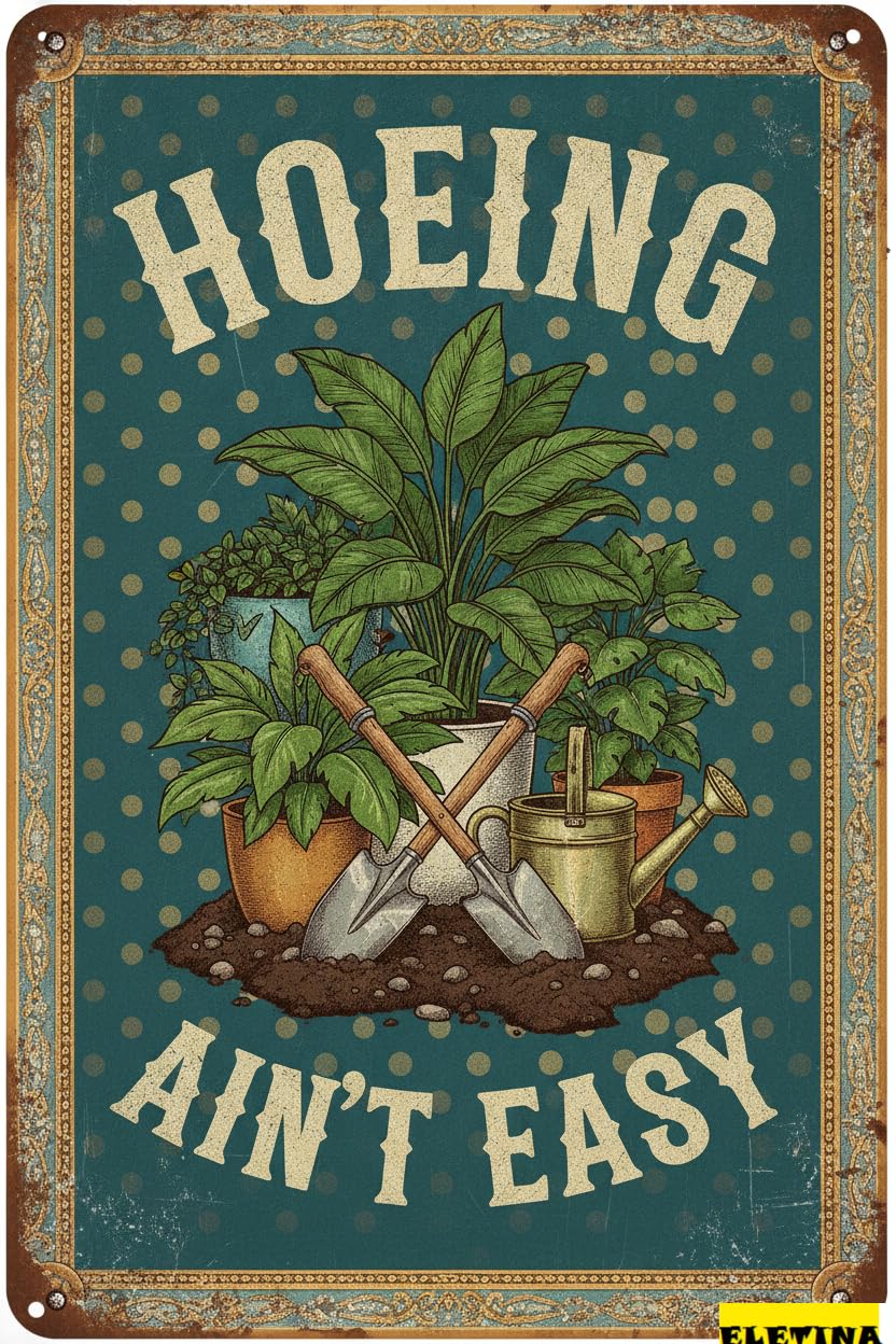 Personalized Sign for Man Cave Funny Metal Tin S Garden Outside Decor Gift Gardener Gardening Aint Easy Fence Outdoor Accessories 12x8 In Private Property Decorative