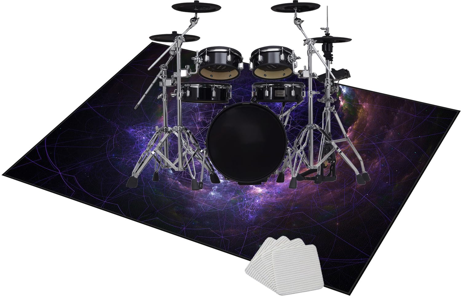 Dywan perkusyjny, izolacja akustyczna, mata wygłuszająca, dywan perkusyjny, 230 x 200 cm, profesjonalny, prostokątny, elektroniczny zestaw perkusji jazzowej